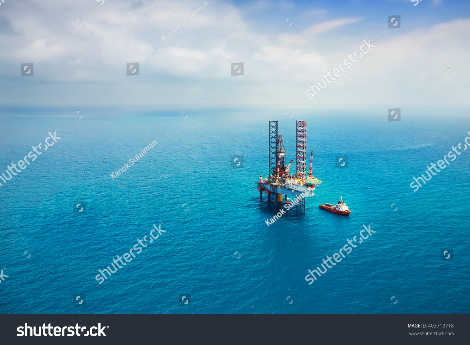 Oil rig in the gulf with copy space #403713718