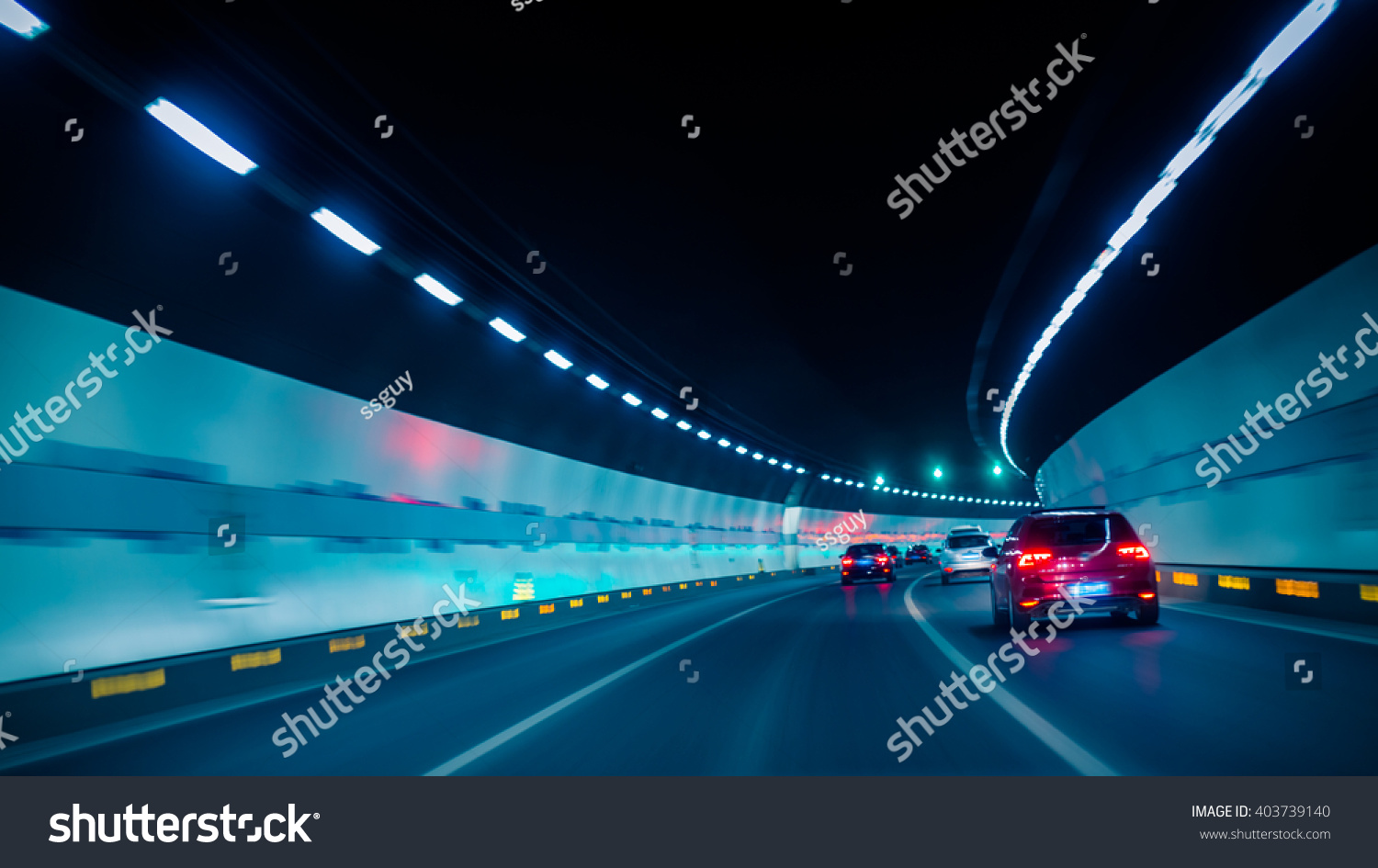 car driving through tunnel #403739140