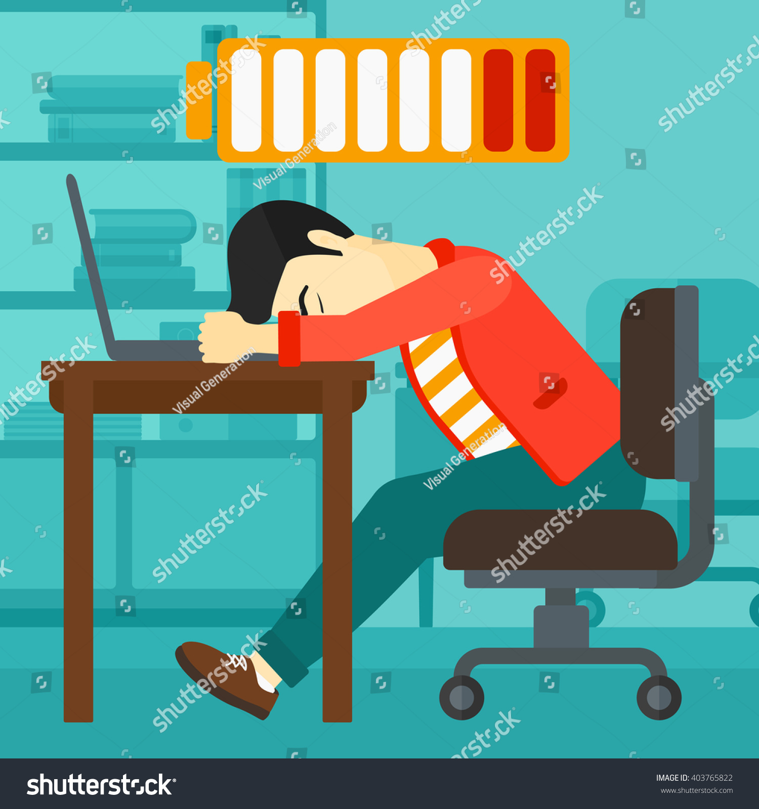 Employee Sleeping At Workplace Royalty Free Stock Vector 403765822