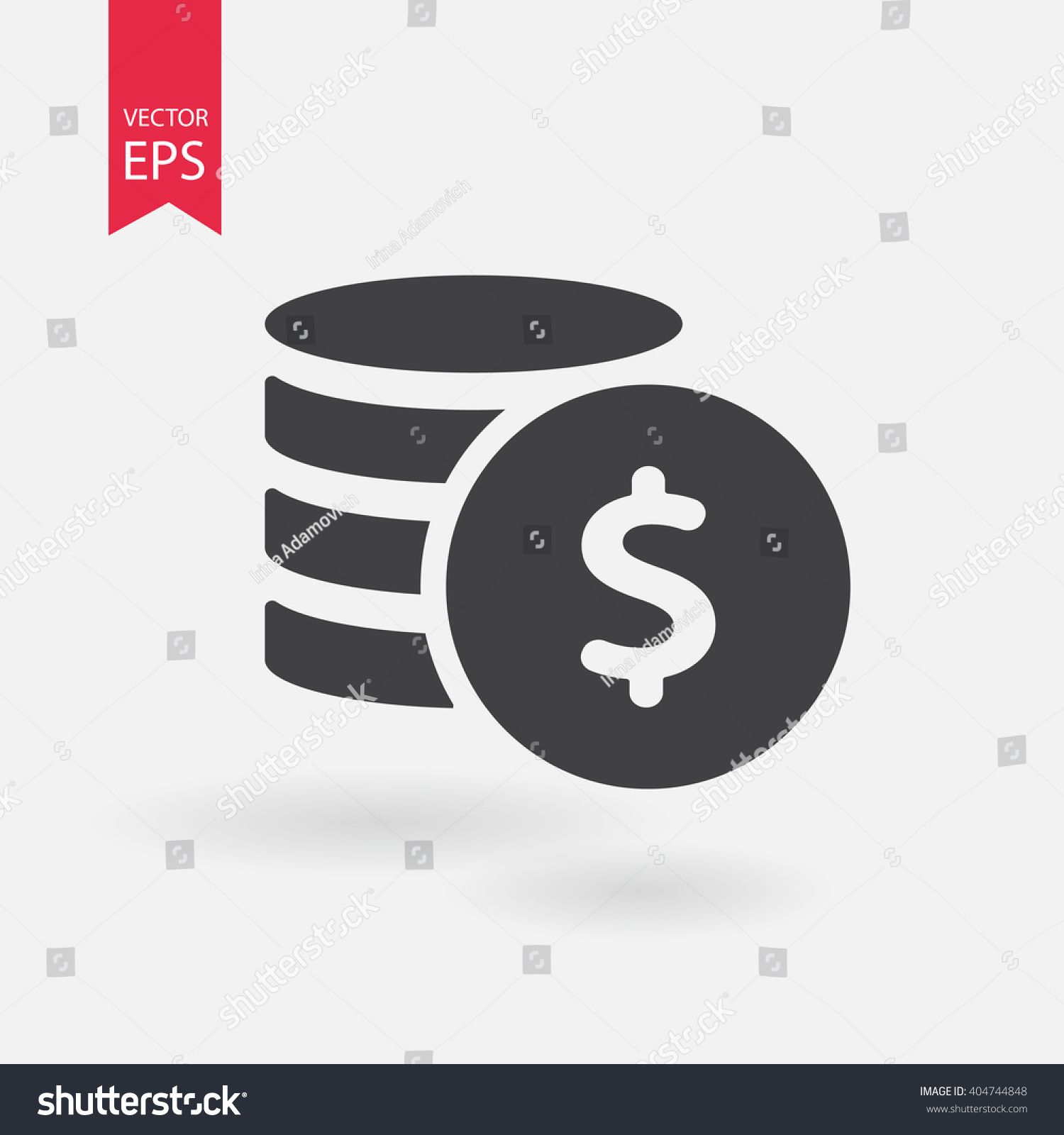 Money. Line Icon Vector. Payment system. Coins and Dollar cent Sign isolated on white background. Flat design style. Business concept. #404744848