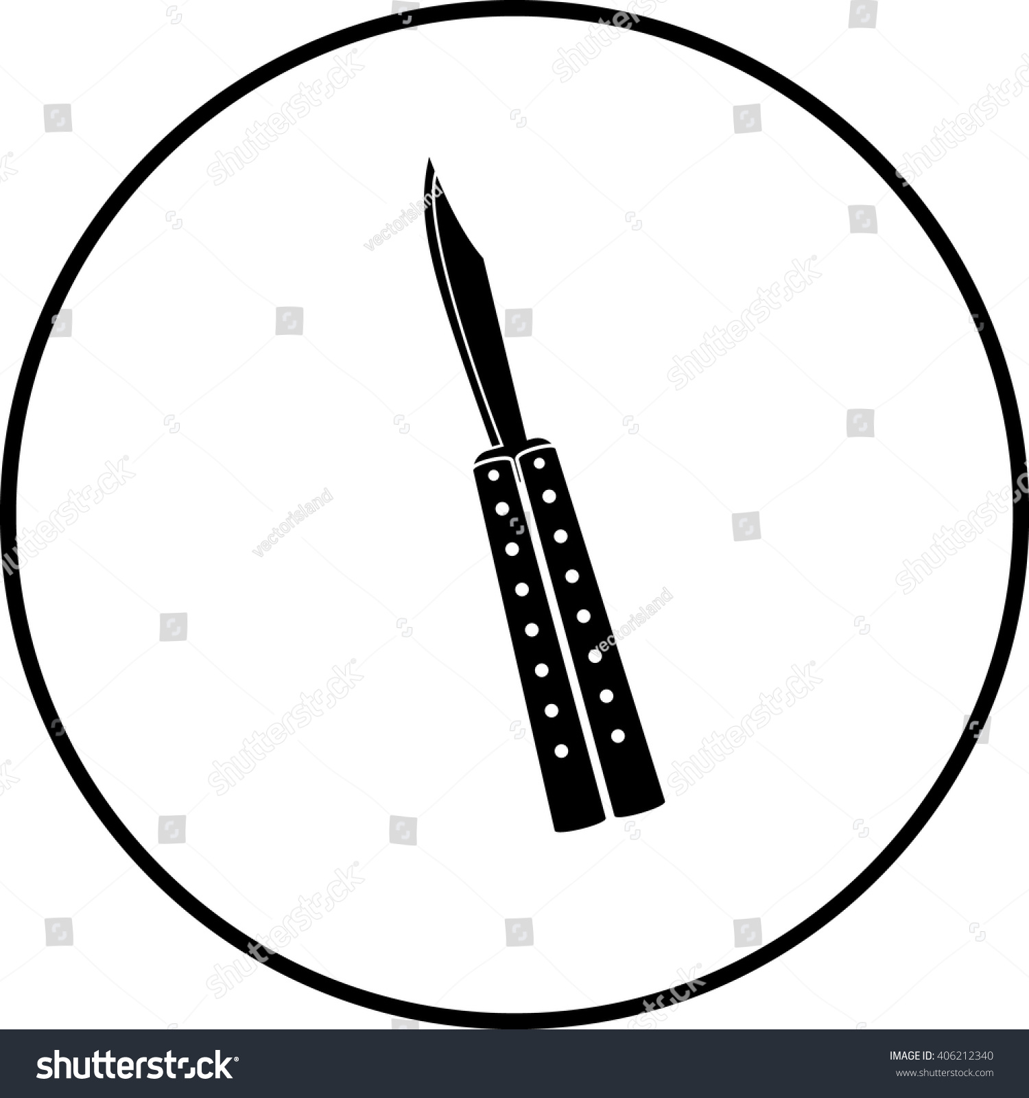 Butterfly Knife Symbol Royalty Free Stock Vector 406212340