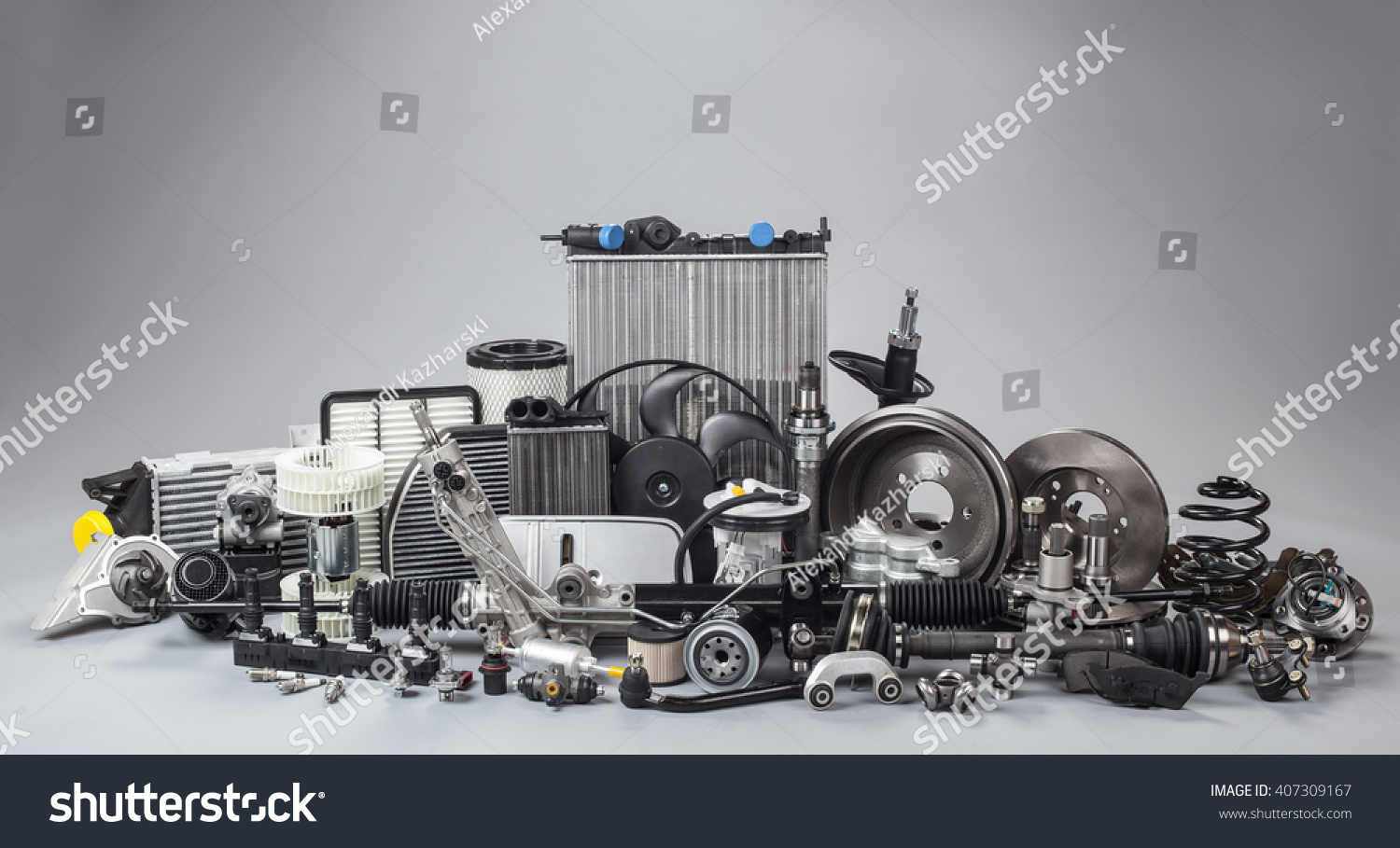 car parts on a gray background #407309167
