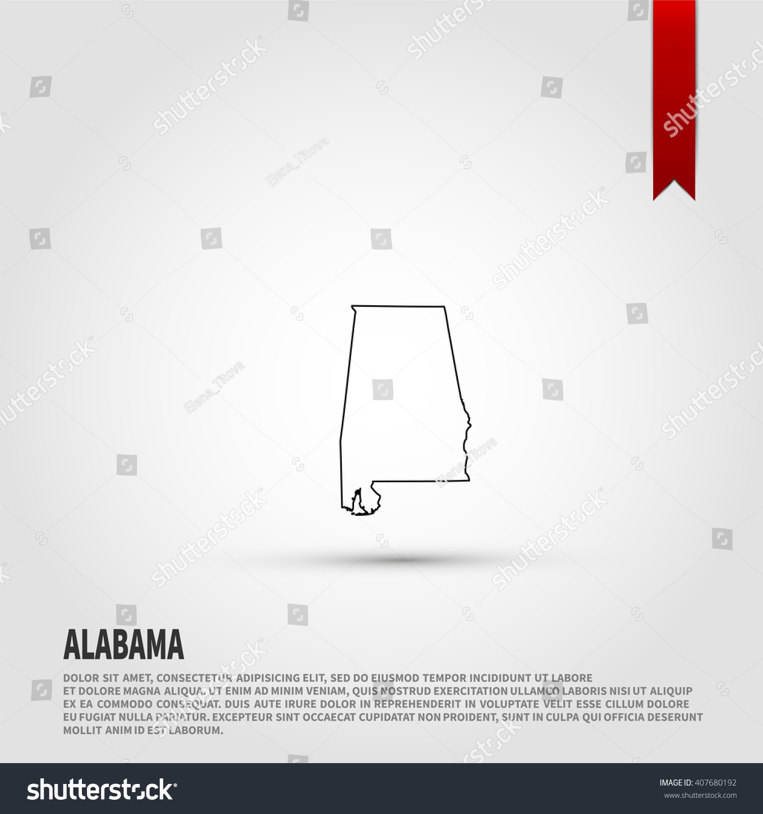 Map Of The Alabama State Vector Illustration Royalty Free Stock