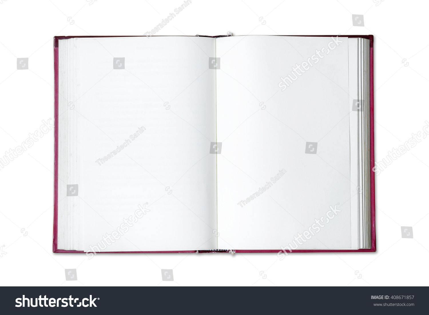 Open blank book isolated on white background. #408671857