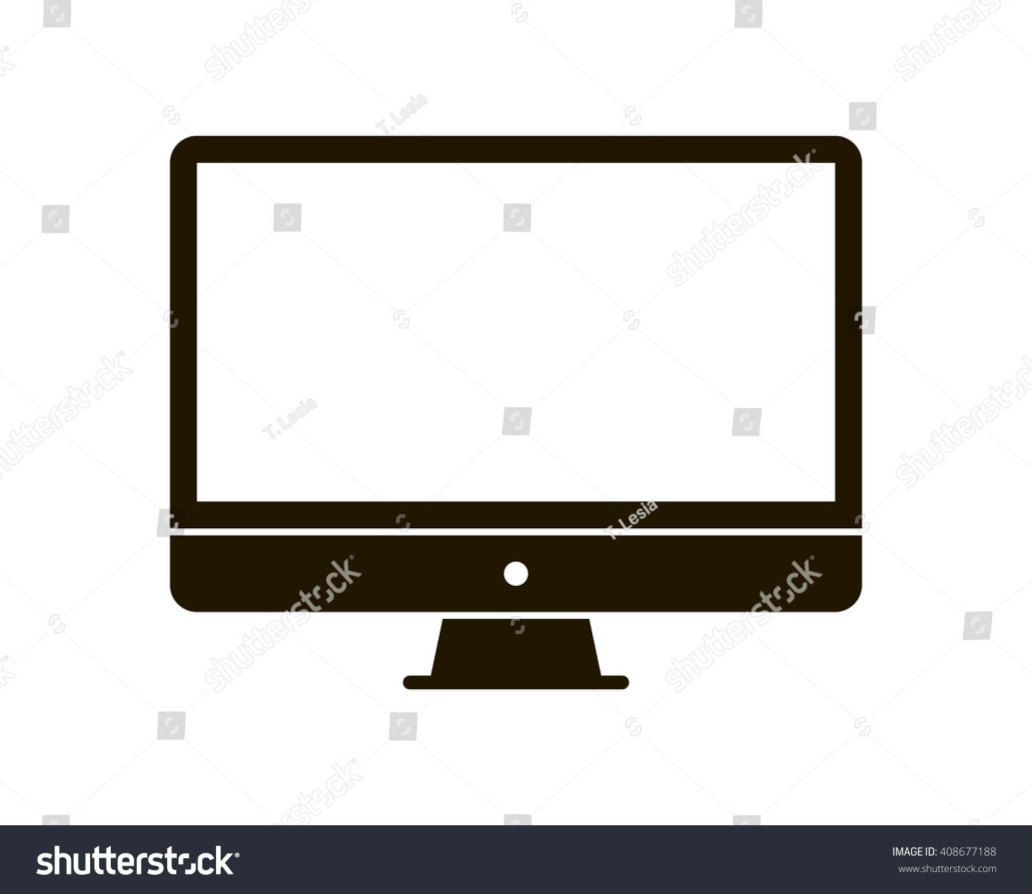 Computer monitor icon. Flat PC symbol. Vector illustration, EPS10. #408677188