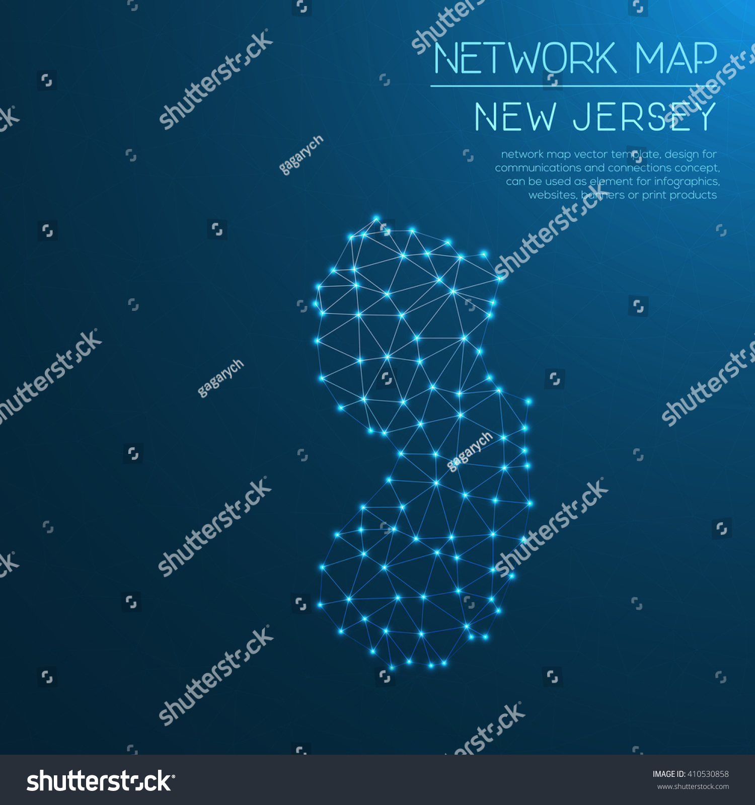 New Jersey network map. Abstract polygonal New - Royalty Free Stock ...