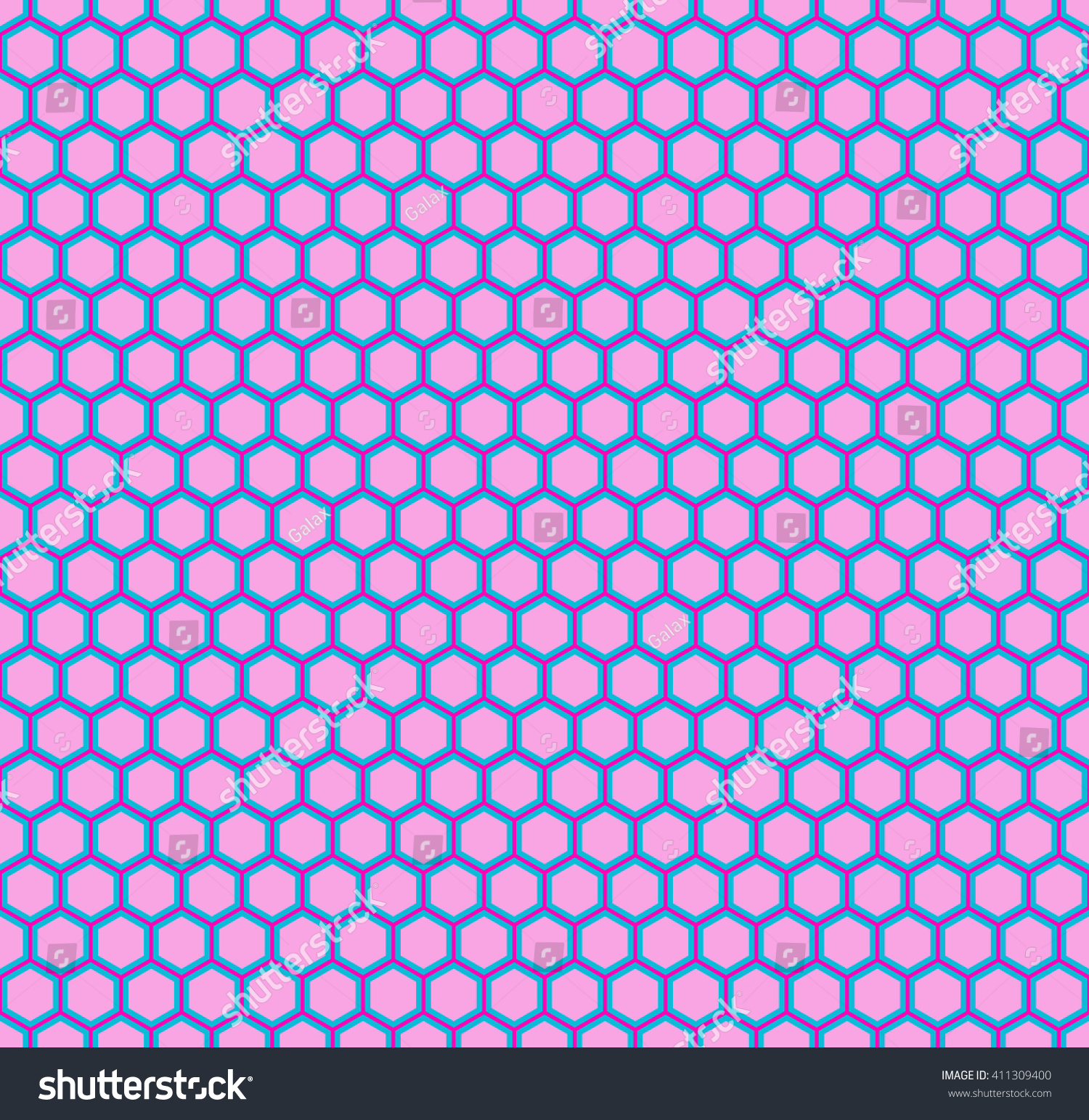 Pink Honeycomb seamless pattern - Royalty Free Stock Vector 411309400 ...