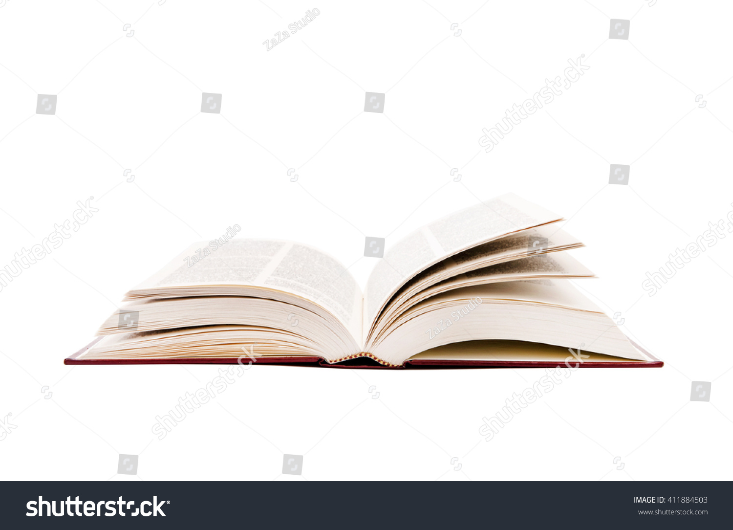 Open book isolated white background #411884503