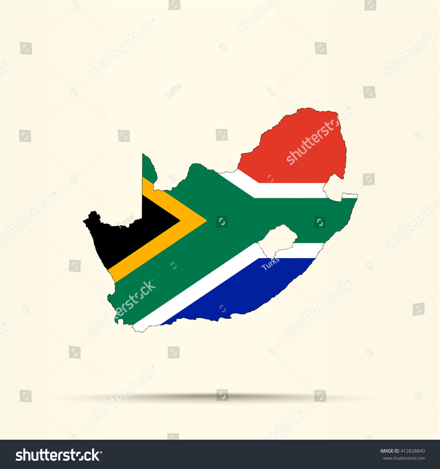 Map of South Africa in South Africa flag colors - Royalty Free Stock ...