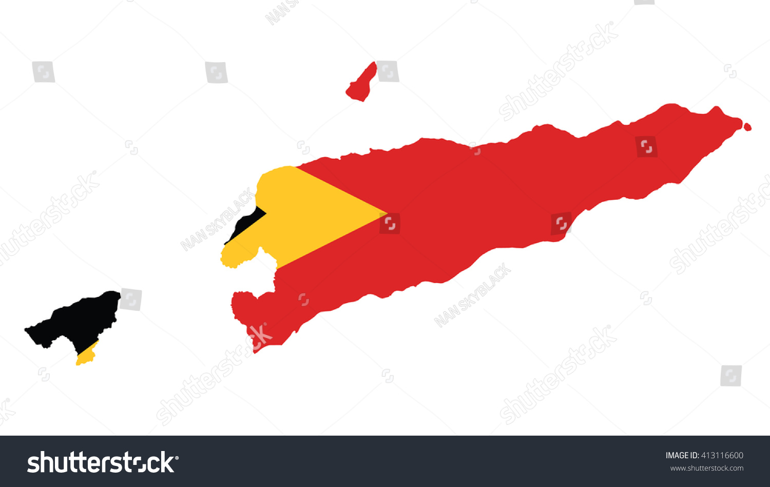 Flag Map Of East Timor - Royalty Free Stock Vector 413116600 - Avopix.com