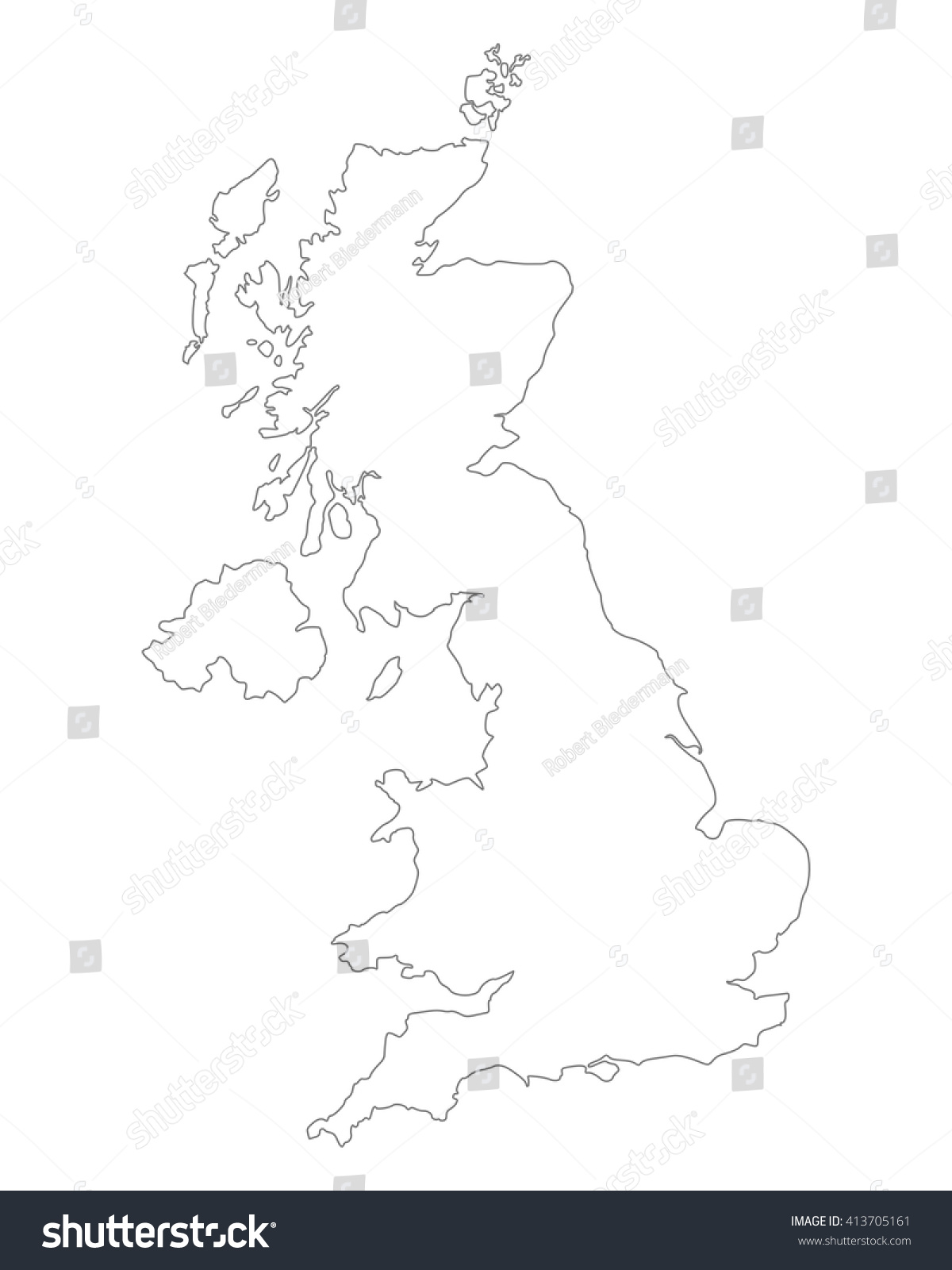 Map of Great Britain - Royalty Free Stock Vector 413705161 - Avopix.com