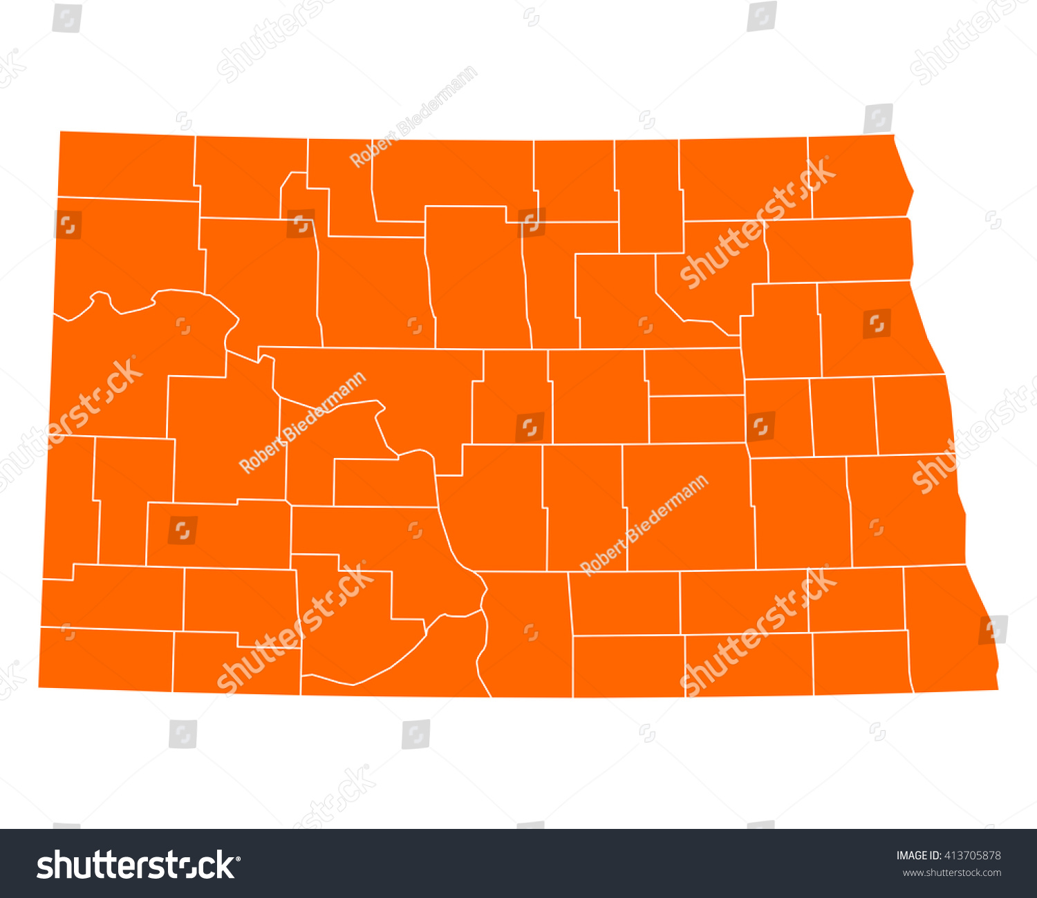 Map of North Dakota #413705878