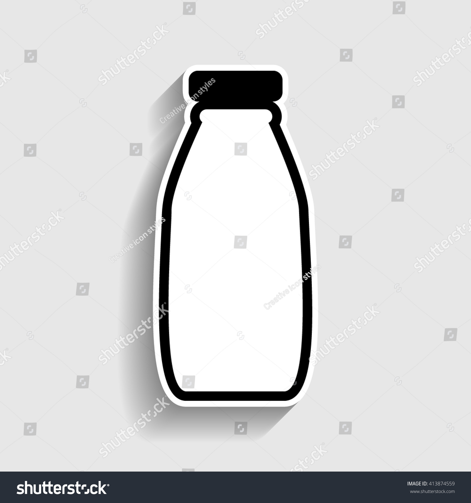 Milk bottle sign - Royalty Free Stock Vector 413874559 - Avopix.com