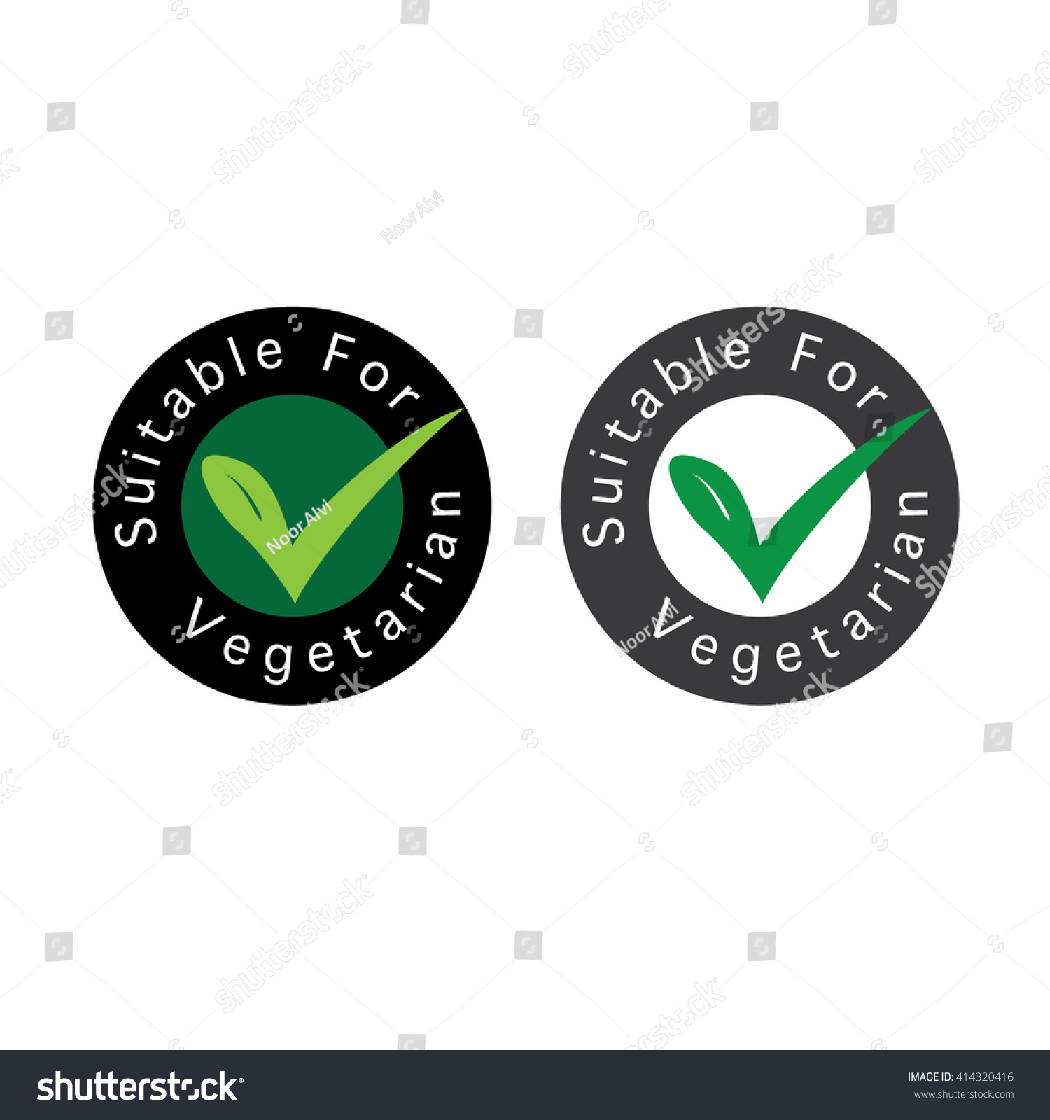 Suitable for Vegetarian Symbol - Vegan Friendly Food Icon #414320416