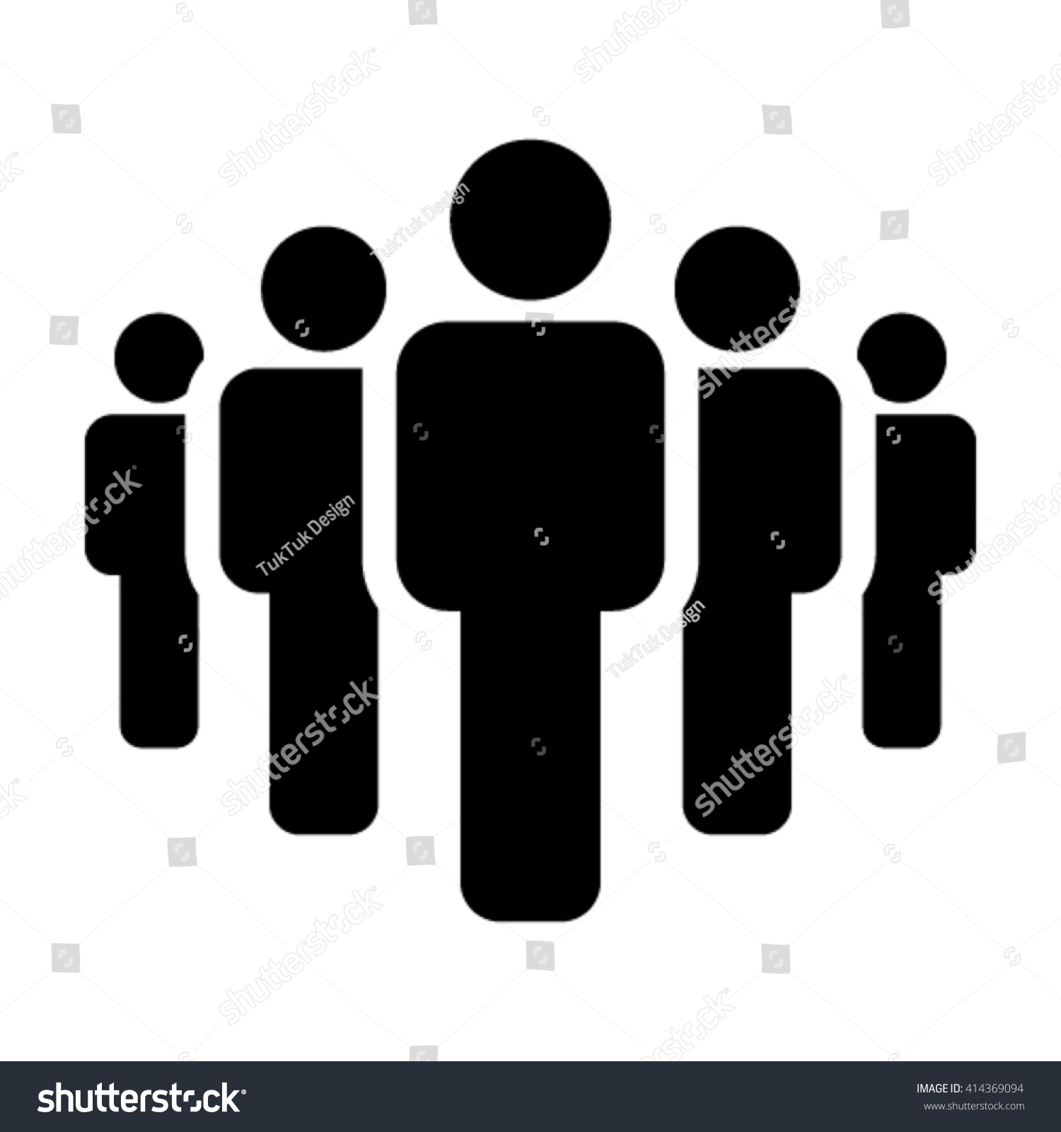People Icon - Vector Group of Business Person in Glyph Pictogram illustration Symbol #414369094