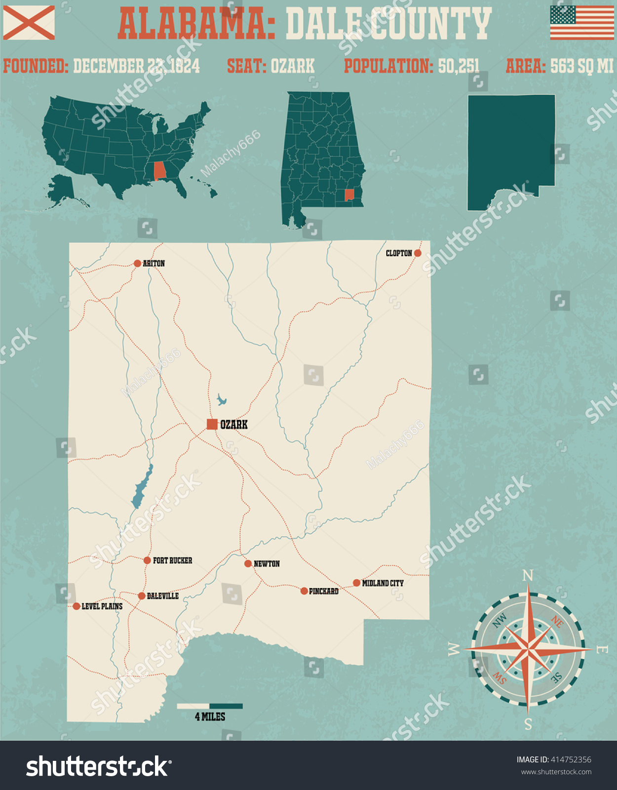 Large And Detailed Map And Infos About Dale Royalty Free Stock Vector 414752356 0374