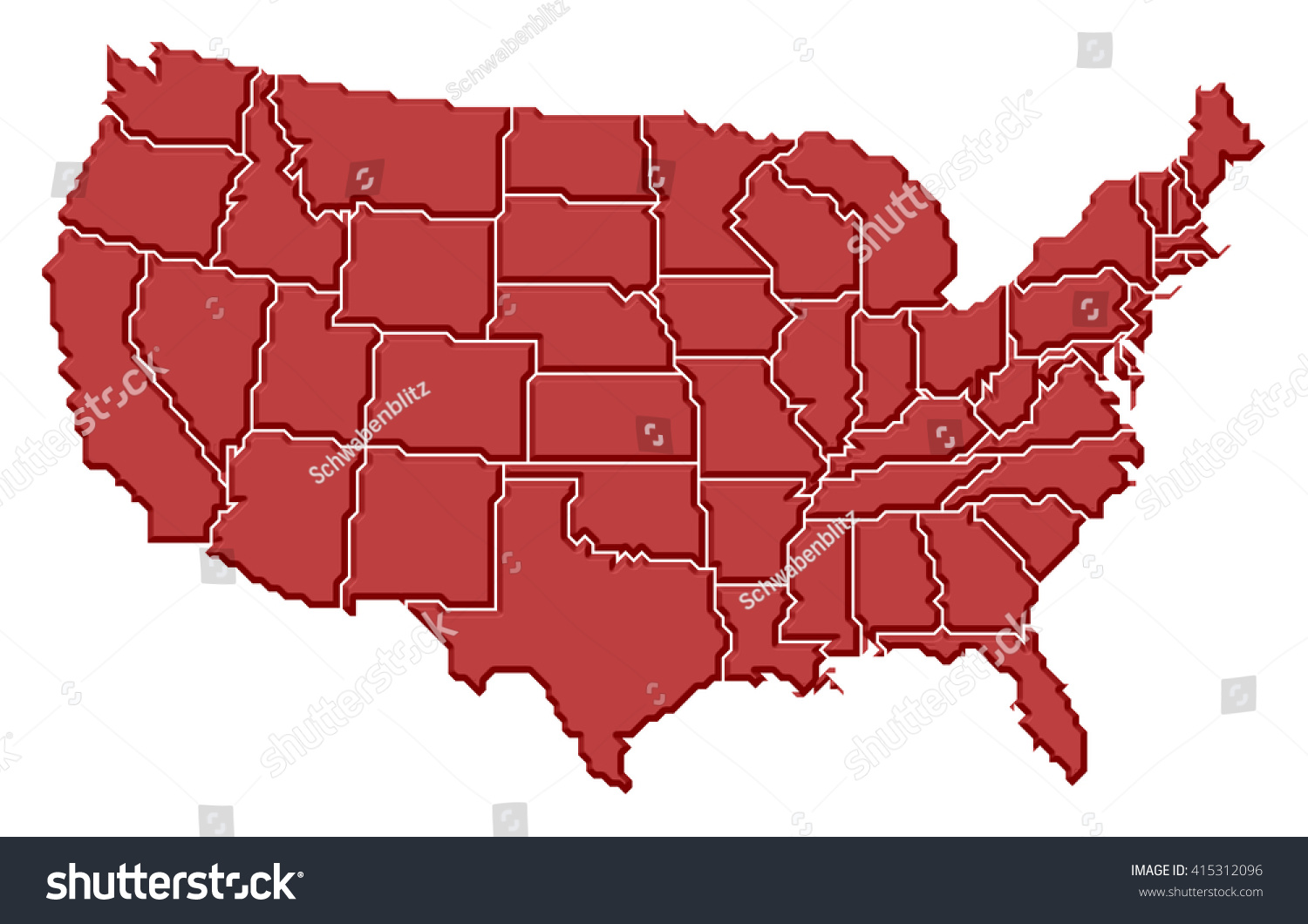 Map - United States #415312096