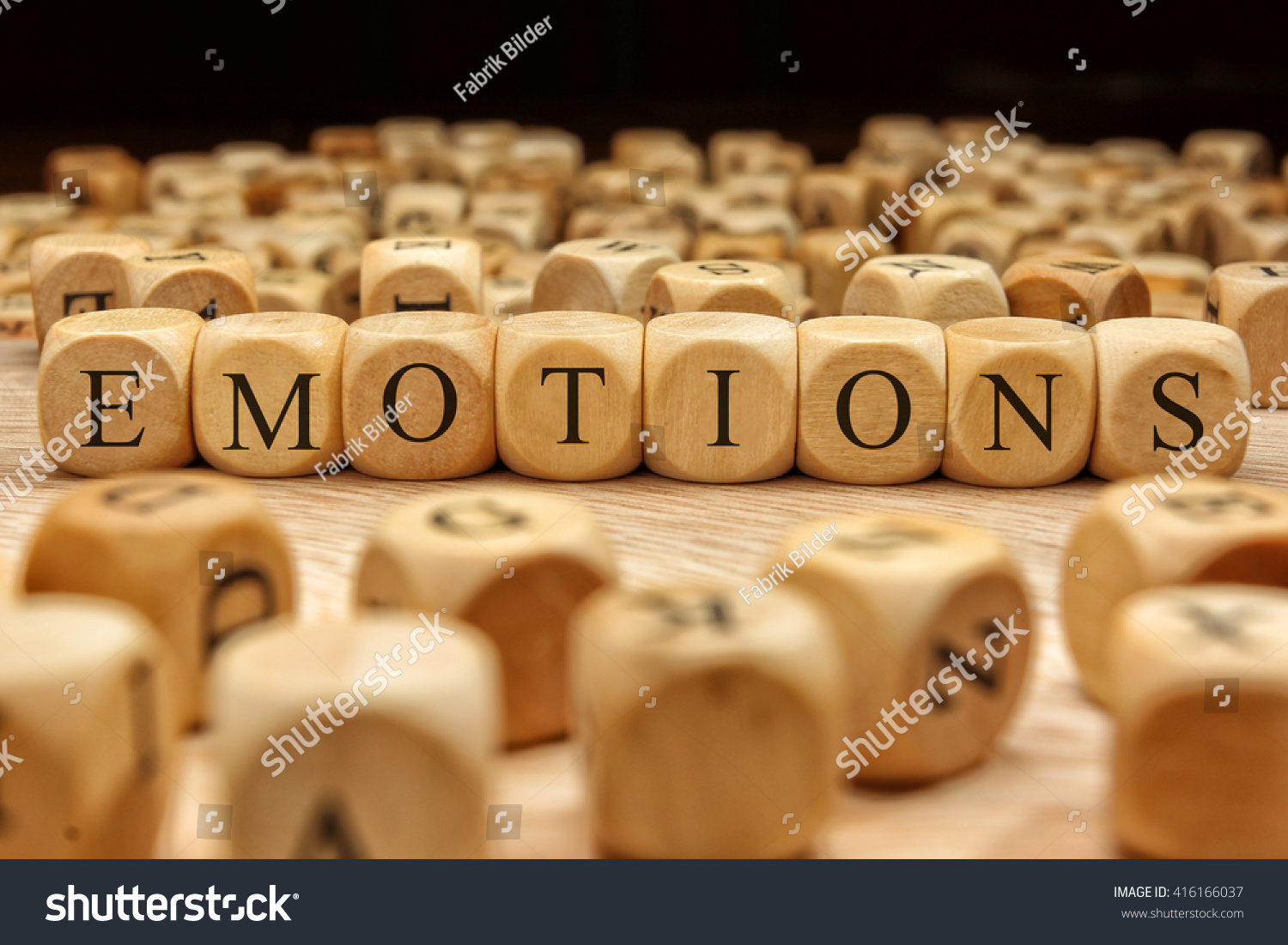 EMOTIONS word written on wood block #416166037