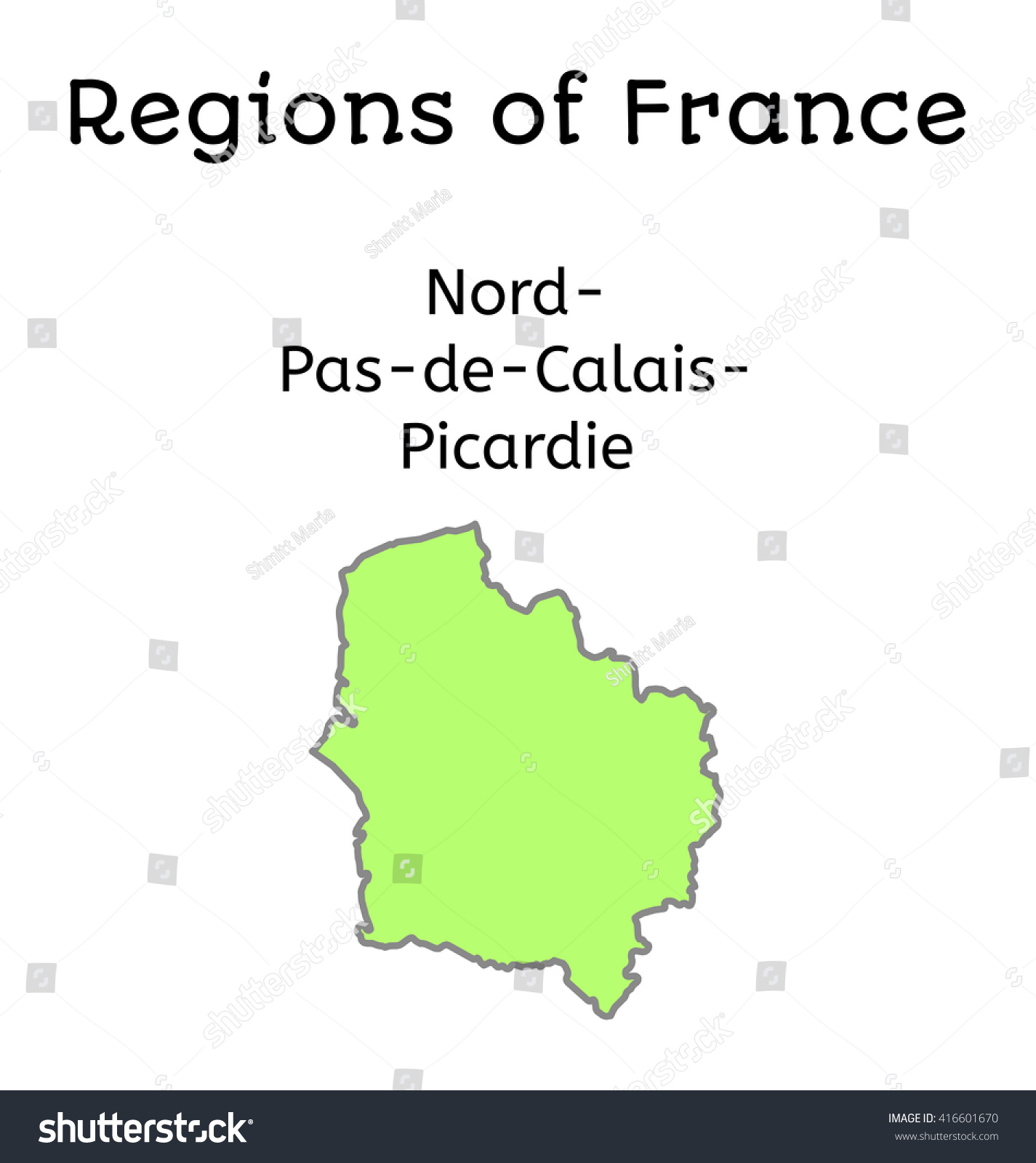 France administrative map of Nord-Pas-de-Calais - Royalty Free Stock ...