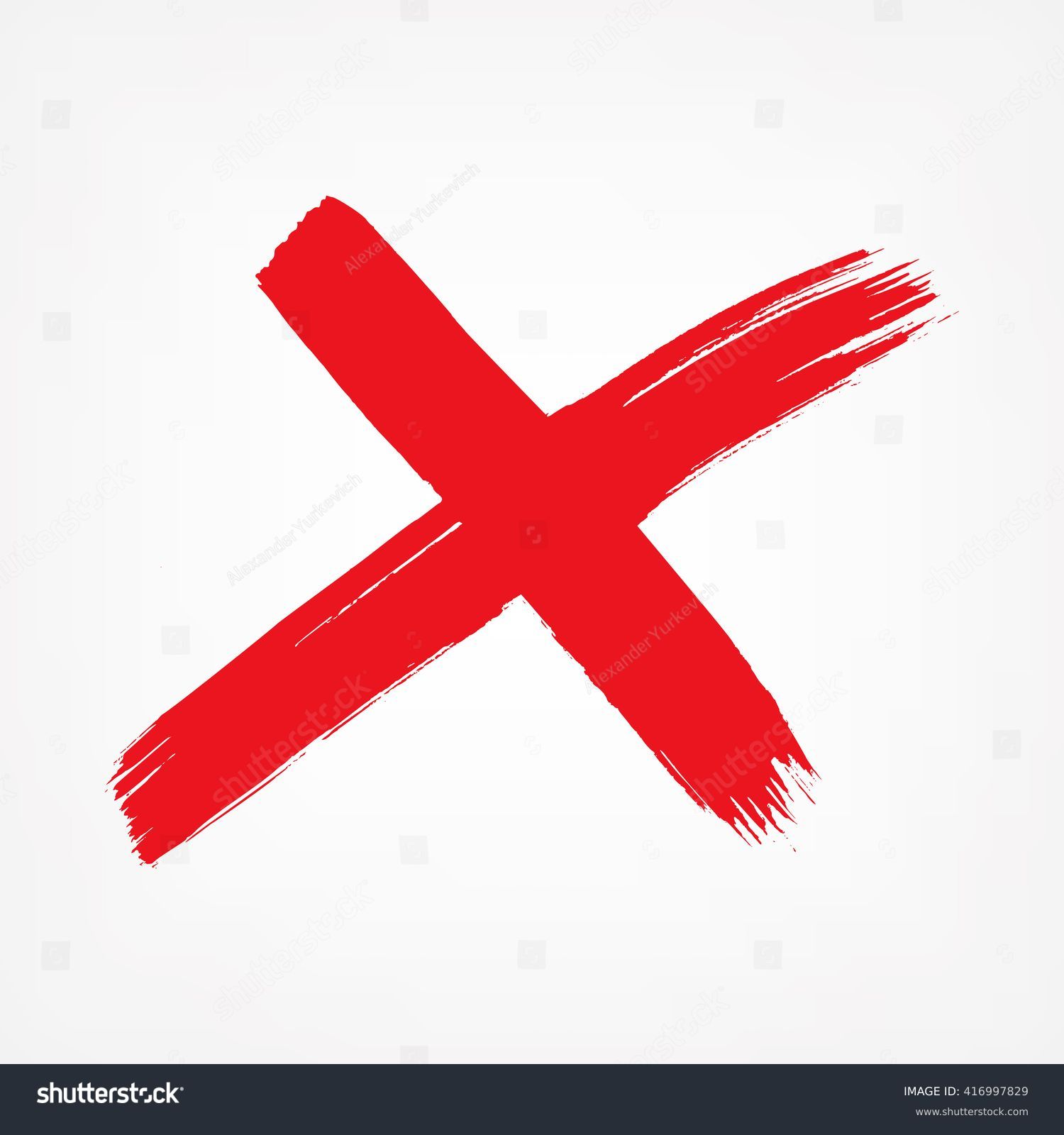 X. Red Letter X made with ink. Mark grunge style. vector #416997829