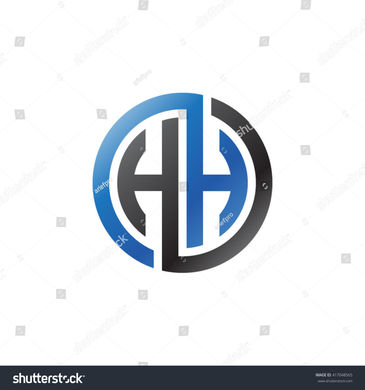 HH initial letters looping linked circle logo - Royalty Free Stock ...