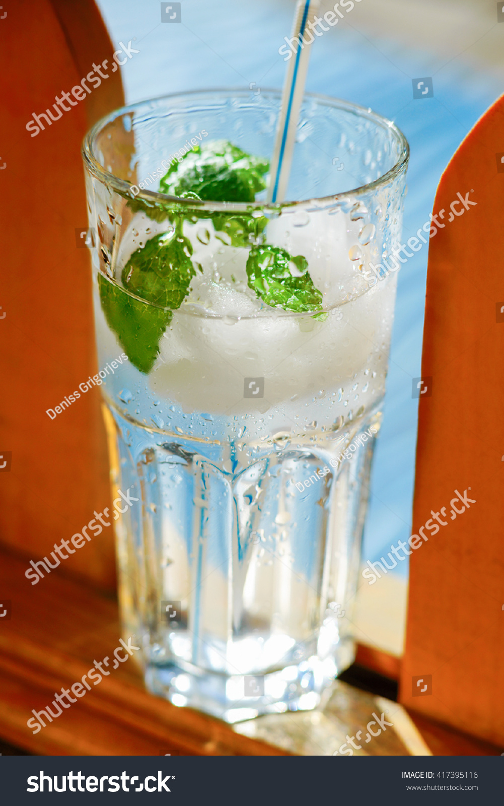 Fresh water with mint leaves #417395116
