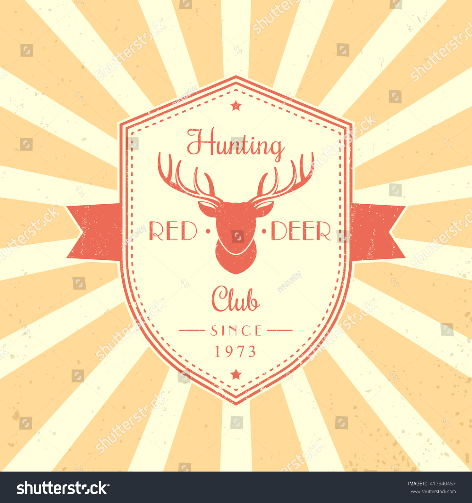 Hunting Club vintage emblem, badge, logo with - Royalty Free Stock ...