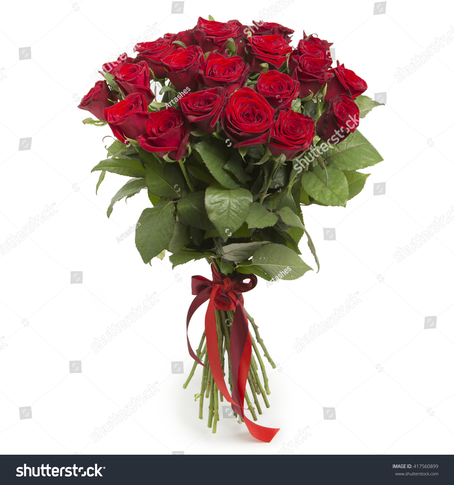 Bouquet of red roses on white background #417560899