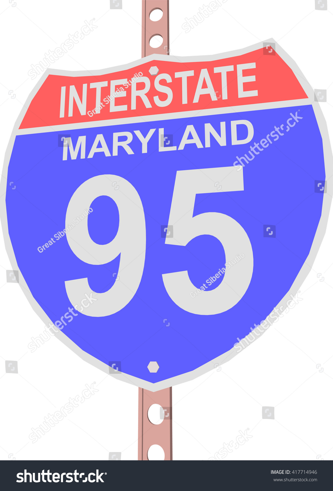 Interstate highway 95 road sign in Maryland #417714946