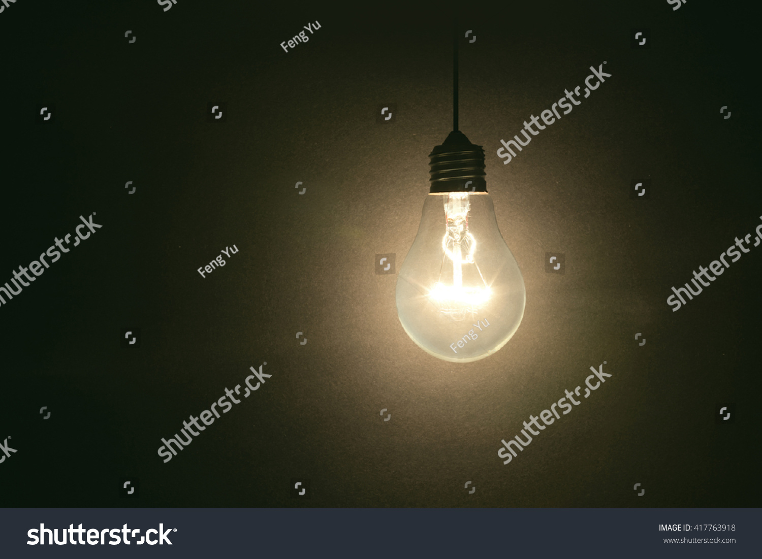 light bulb on dark background, concept of creativity. #417763918