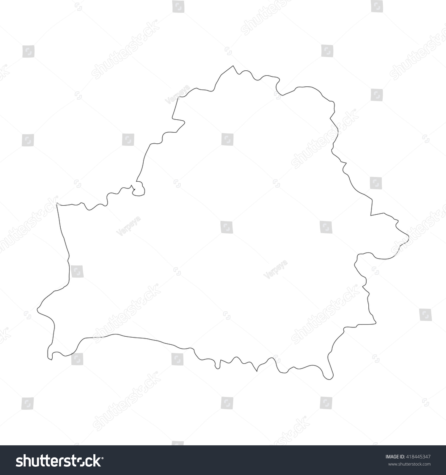 Vector Map Belarus Outline Map Isolated Vector Royalty Free Stock Vector 418445347