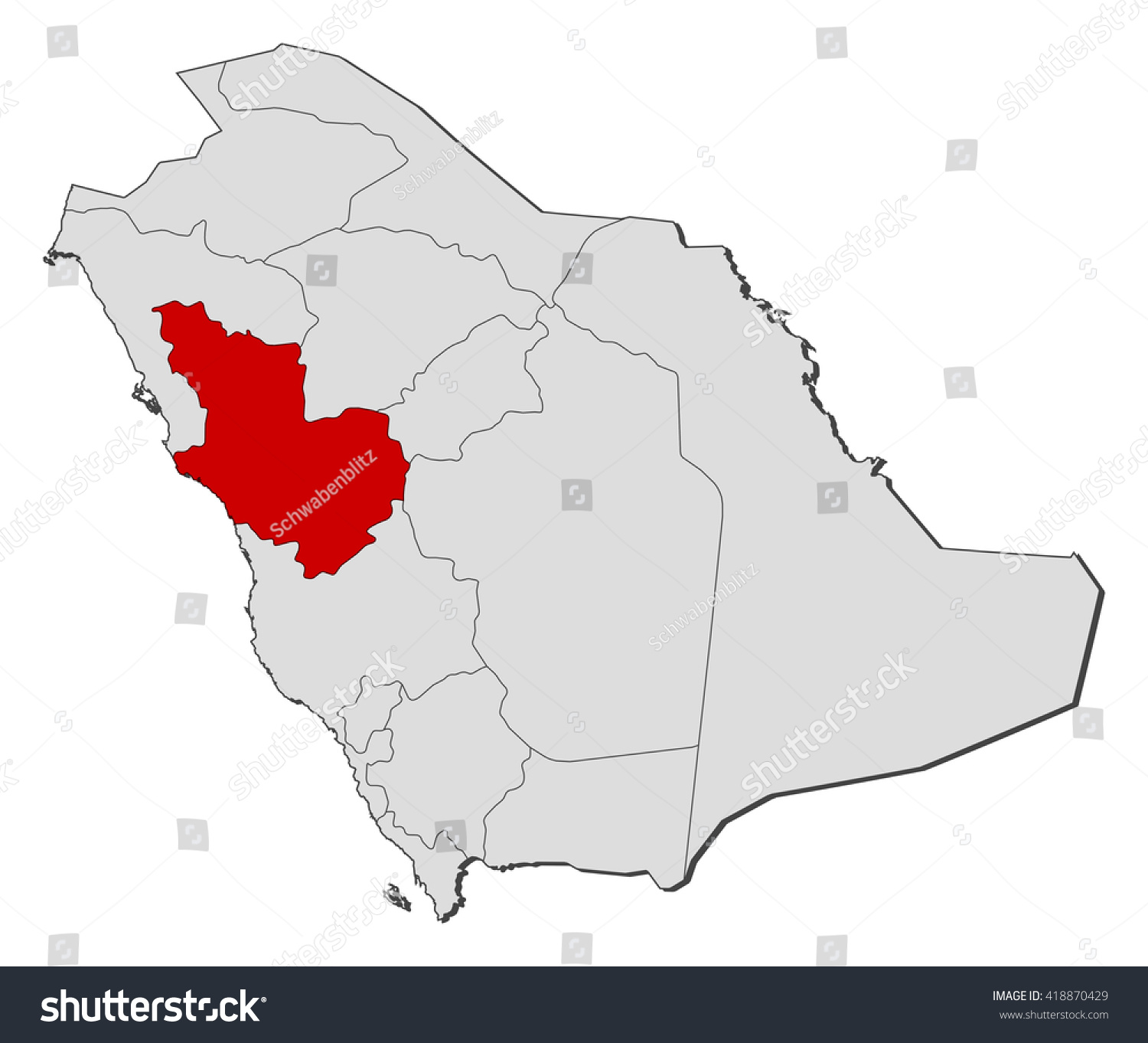 Map Saudi Arabia Al Madinah Royalty Free Stock Vector 418870429