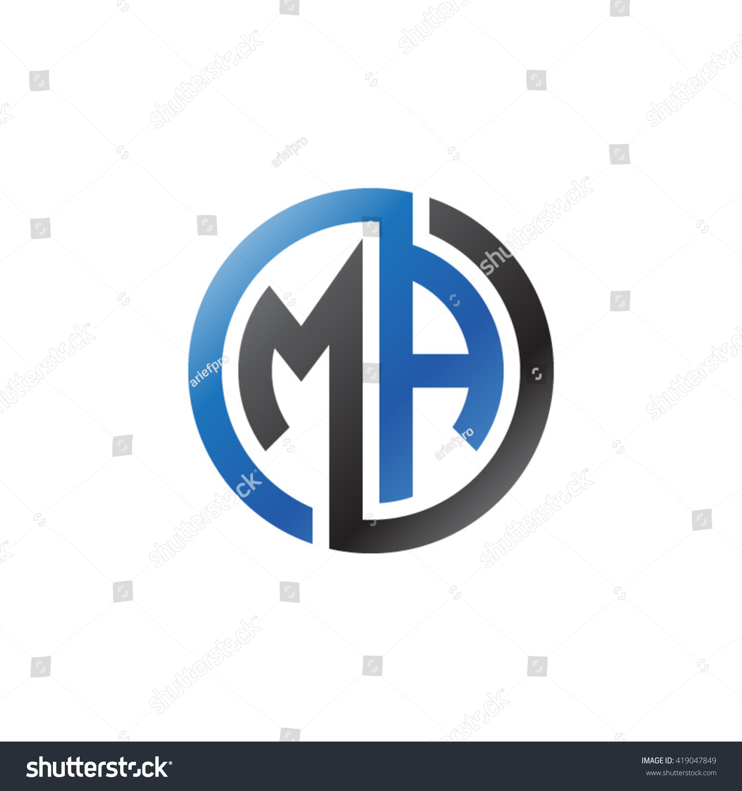 MA initial letters looping linked circle logo - Royalty Free Stock ...