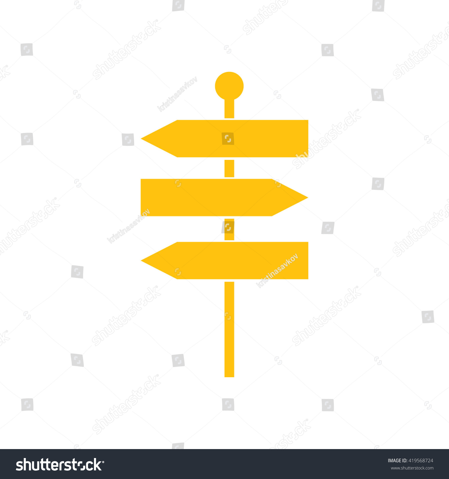 Yellow signpost vector icon illustration #419568724