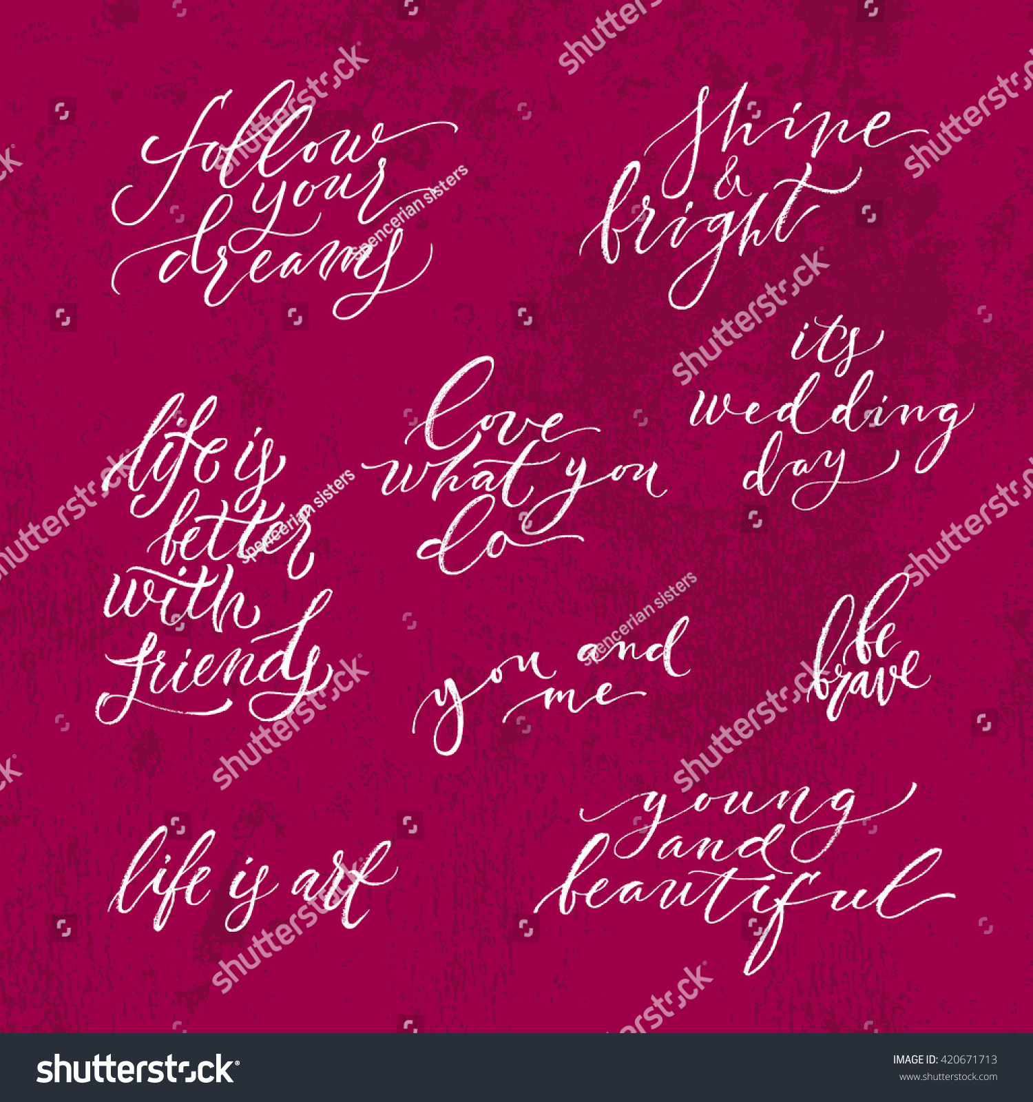 Huge hand drawn lettering set. Modern - Royalty Free Stock Vector ...