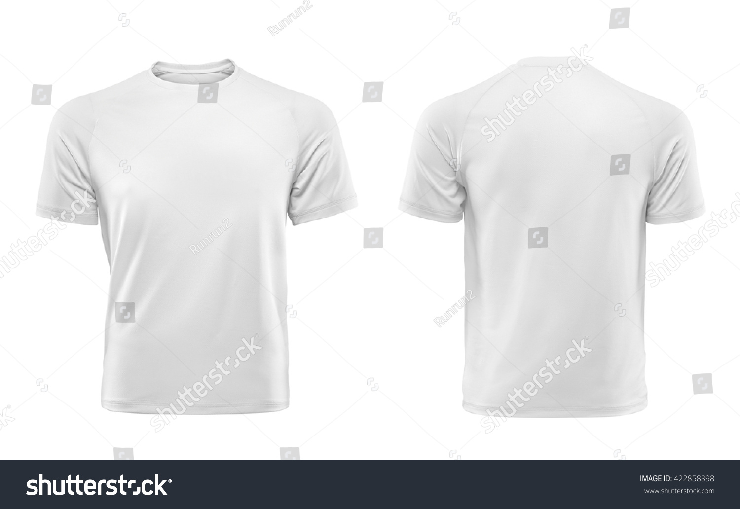 White T-shirts front and back used as design template. #422858398