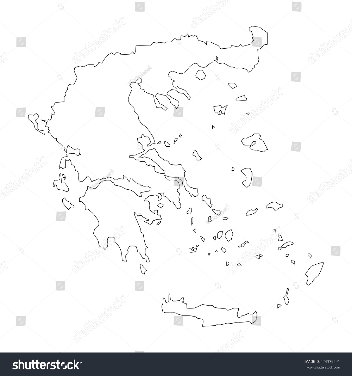 vector map of Greece - Royalty Free Stock Vector 424339591 - Avopix.com