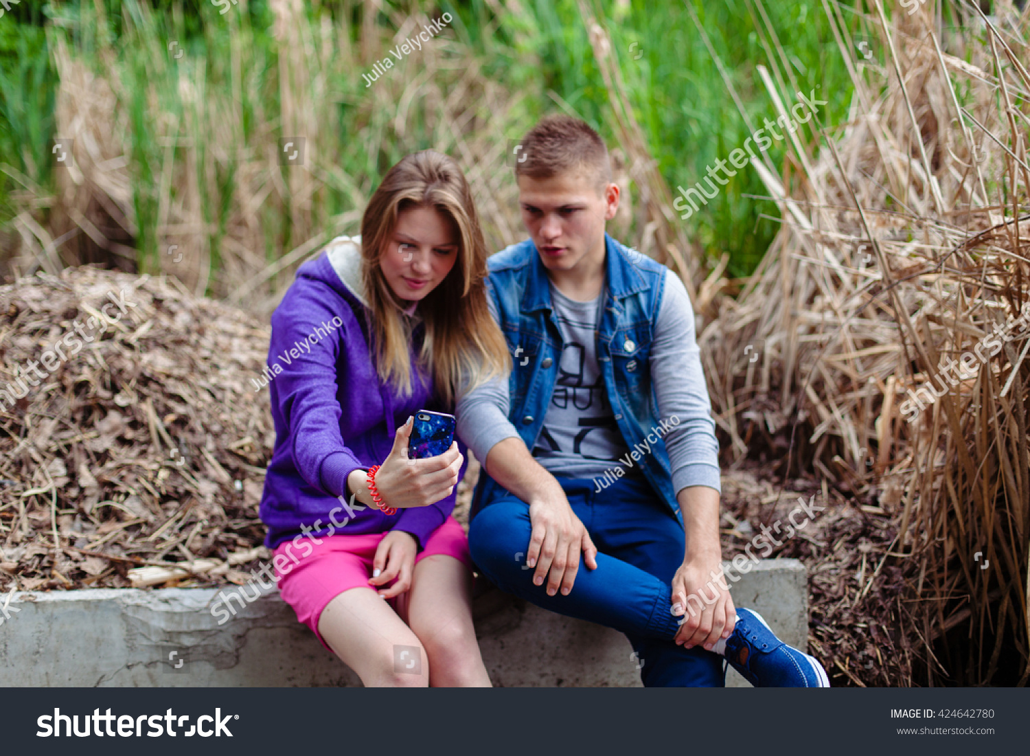 Pretty Couple Boy And Girl Best Friends Doing Royalty Free Stock Photo Avopix Com