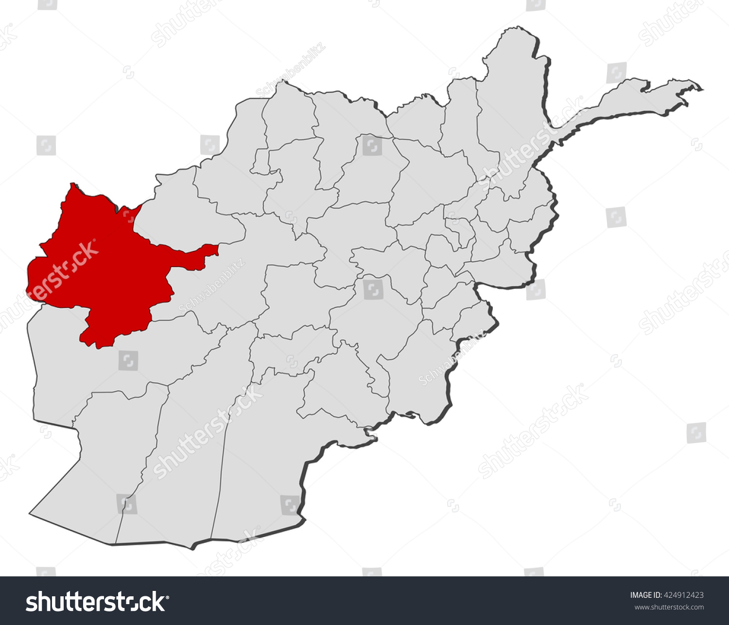 Map - Afghanistan, Herat - Royalty Free Stock Vector 424912423 - Avopix.com