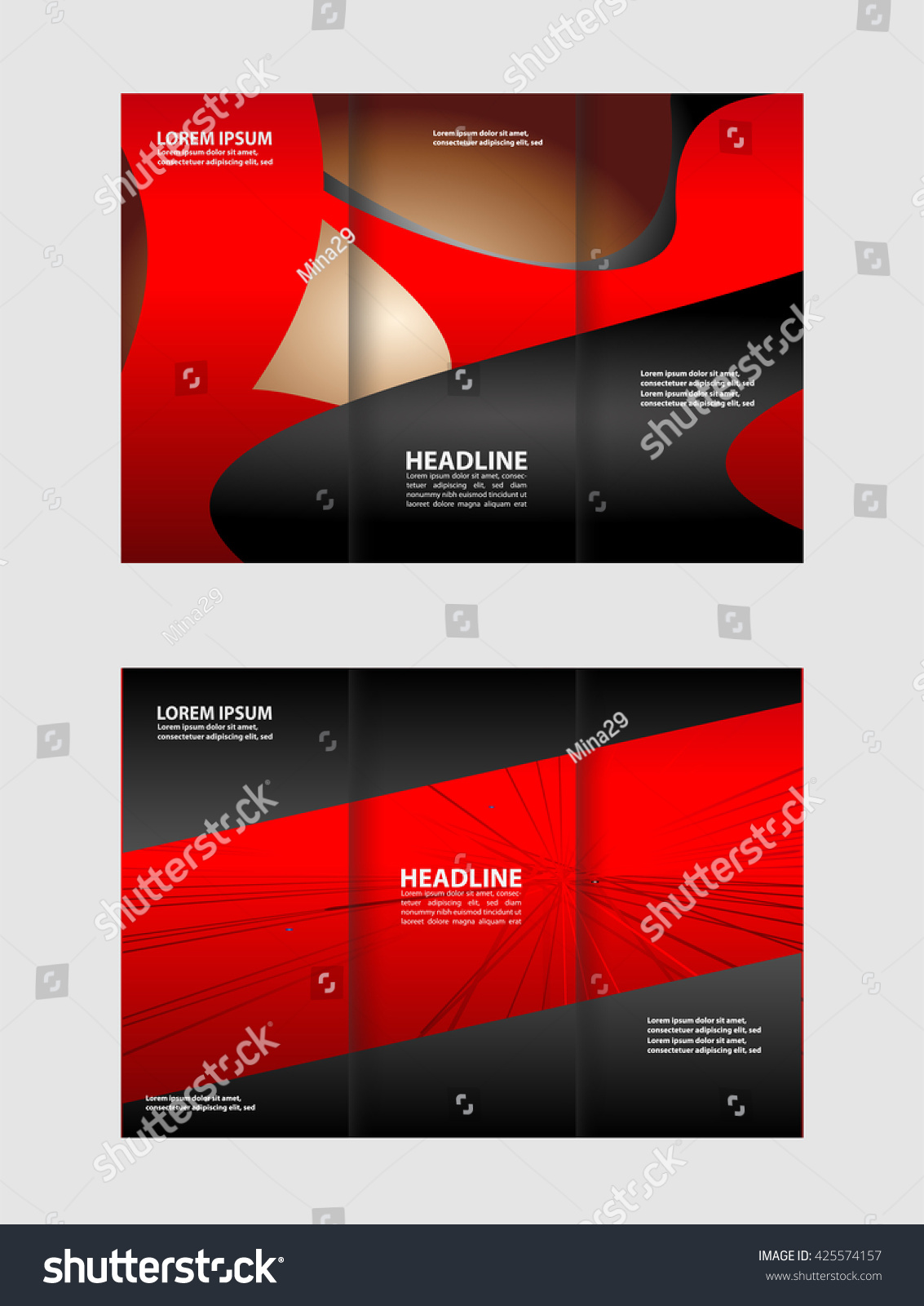 Tri Fold Brochure Template Design Vector Royalty Free Stock Vector 425574157