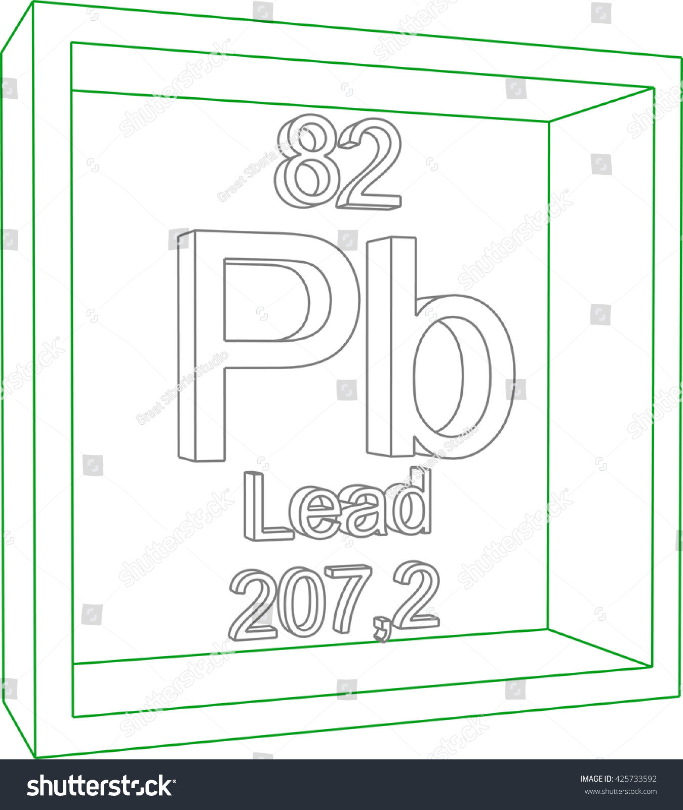 Periodic Table of Elements - Lead - Royalty Free Stock Vector 425733592 ...