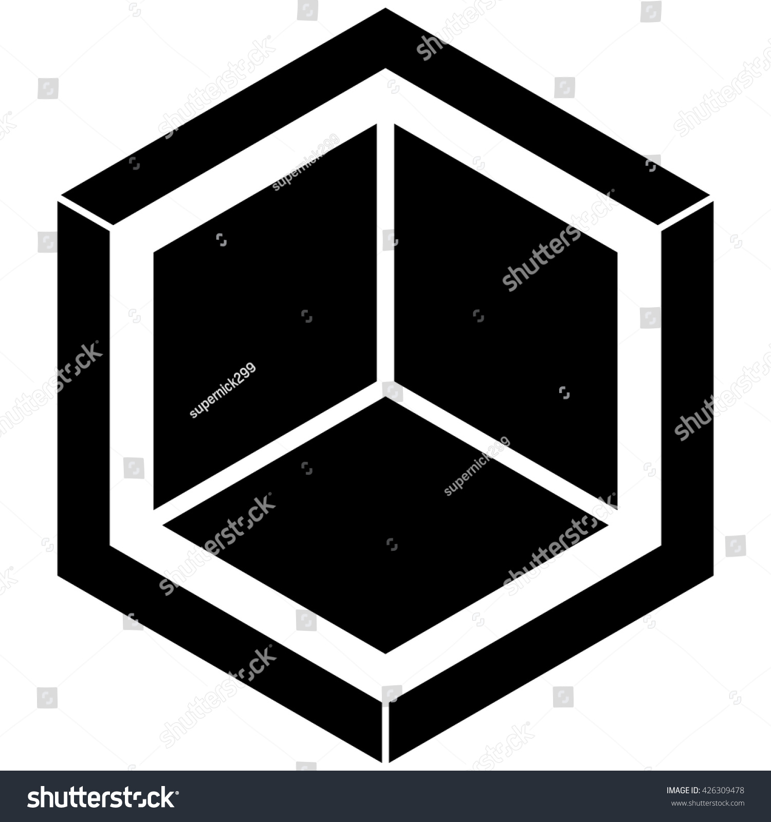 Hexagon cube construction structure concept - Royalty Free Stock Vector ...