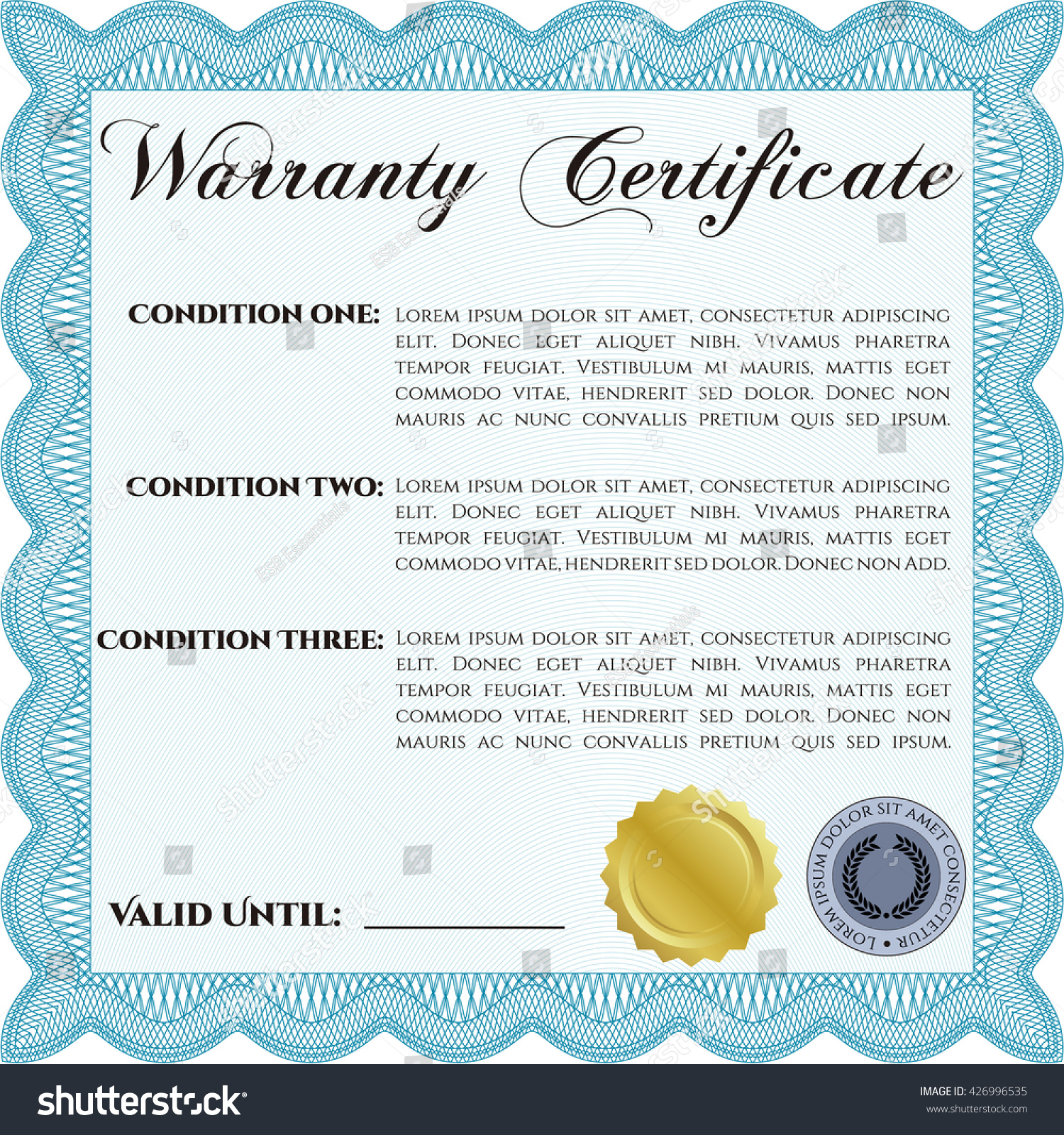 Warranty template or warranty certificate. - Royalty Free Stock Vector ...