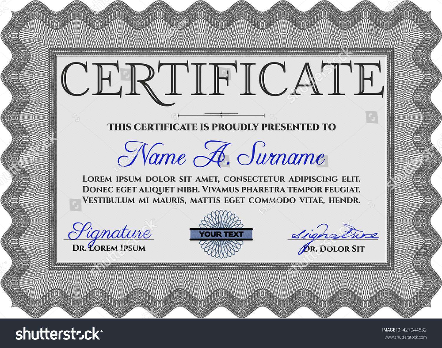 Grey Certificate template or diploma template. - Royalty Free Stock ...
