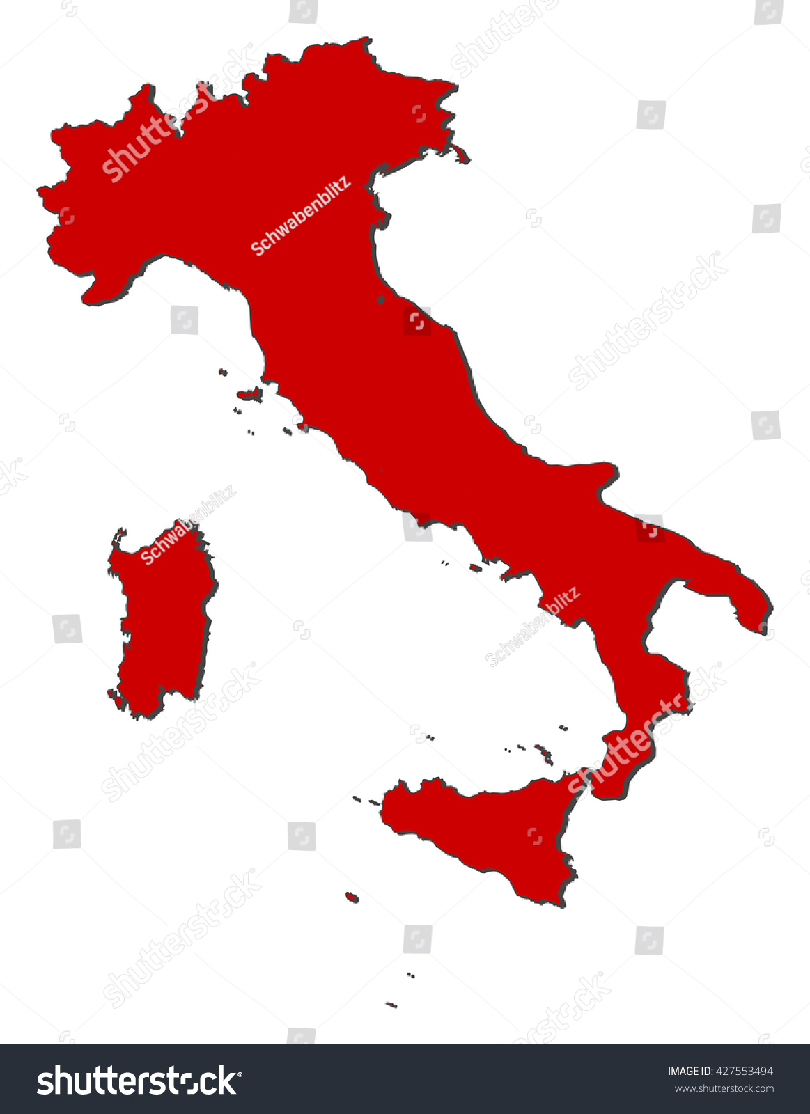 Map - Italy #427553494