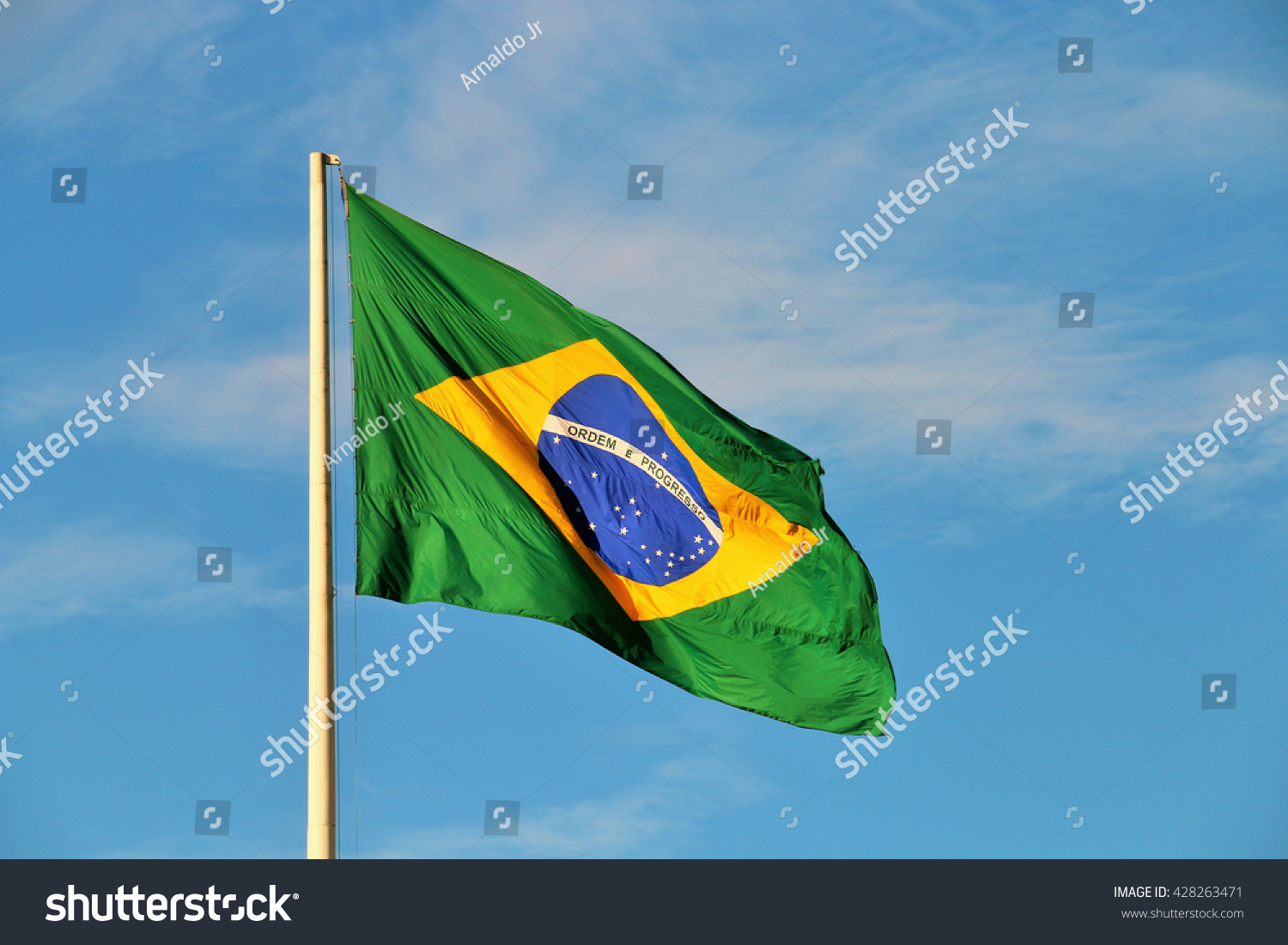 Brazilian flag waving #428263471