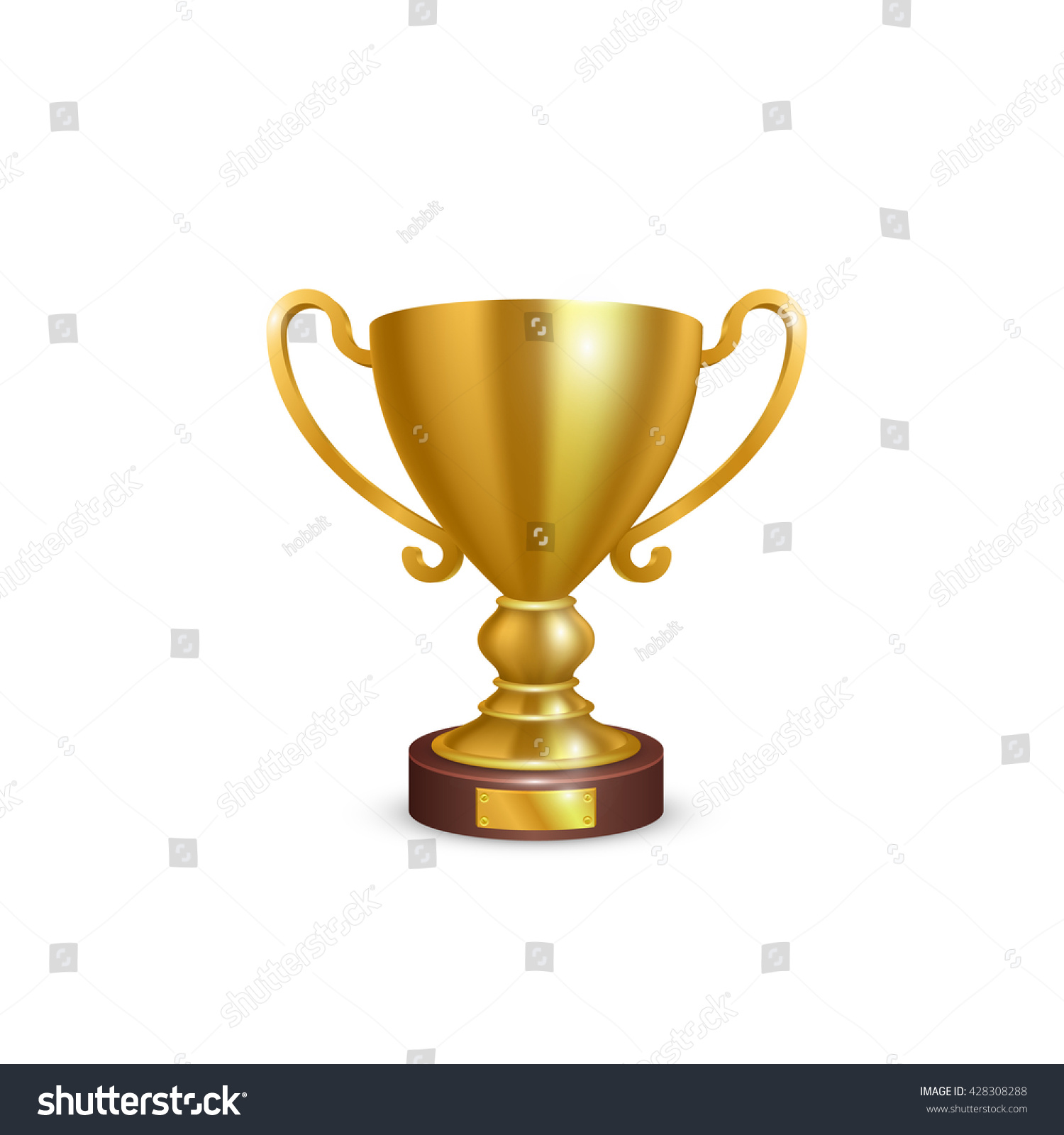 Cup 3d golden leader icon, Object on a white background, Vector illustration #428308288
