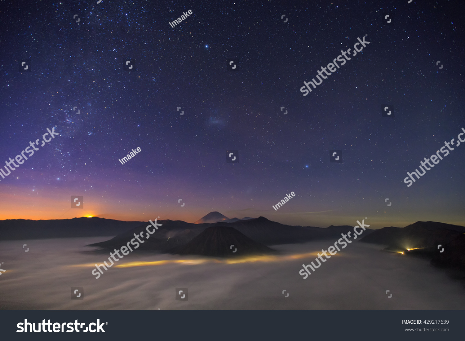 Star mountain from top view of Bromo, Indonesia #429217639