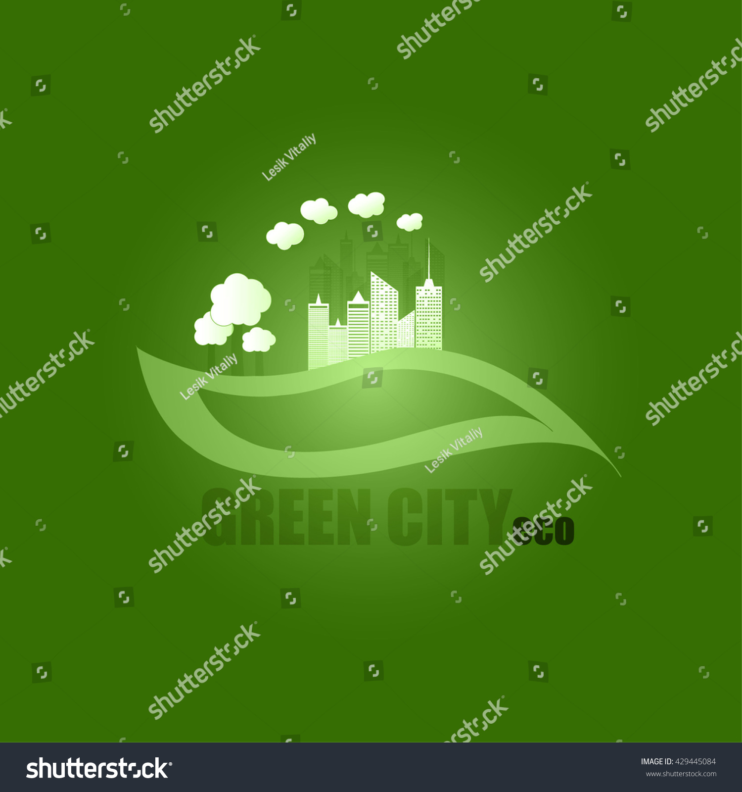 A green city.The concept of an ECO.Vector - Royalty Free Stock Vector ...