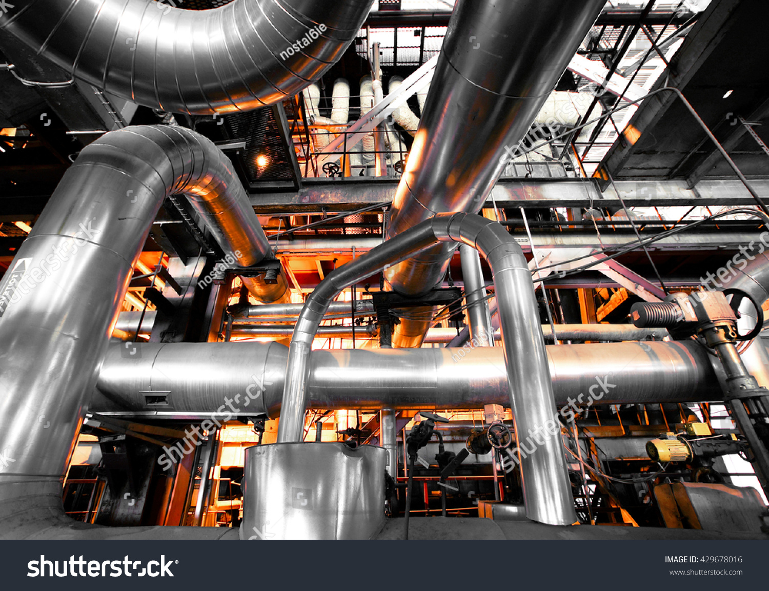 Industrial zone, Steel pipelines and equipment #429678016